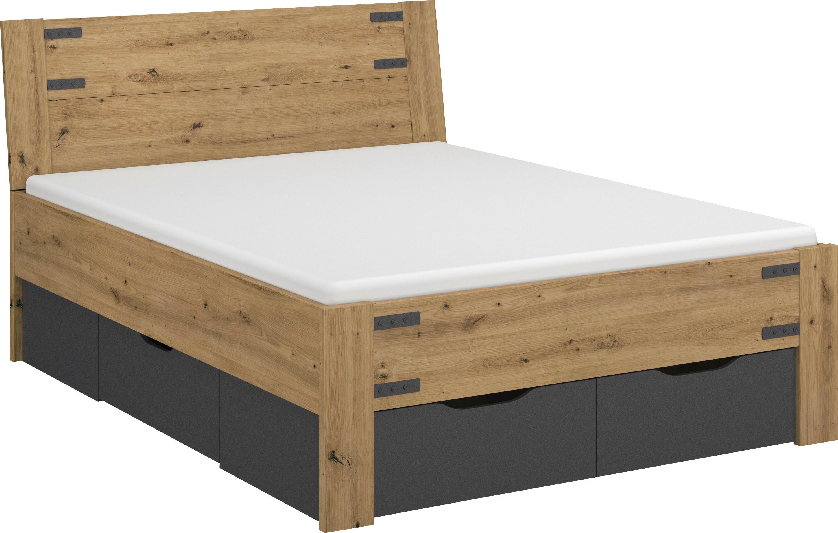 Beter Bed Select bed Birmingham met 4 laden - 140 x 200 cm - bruin