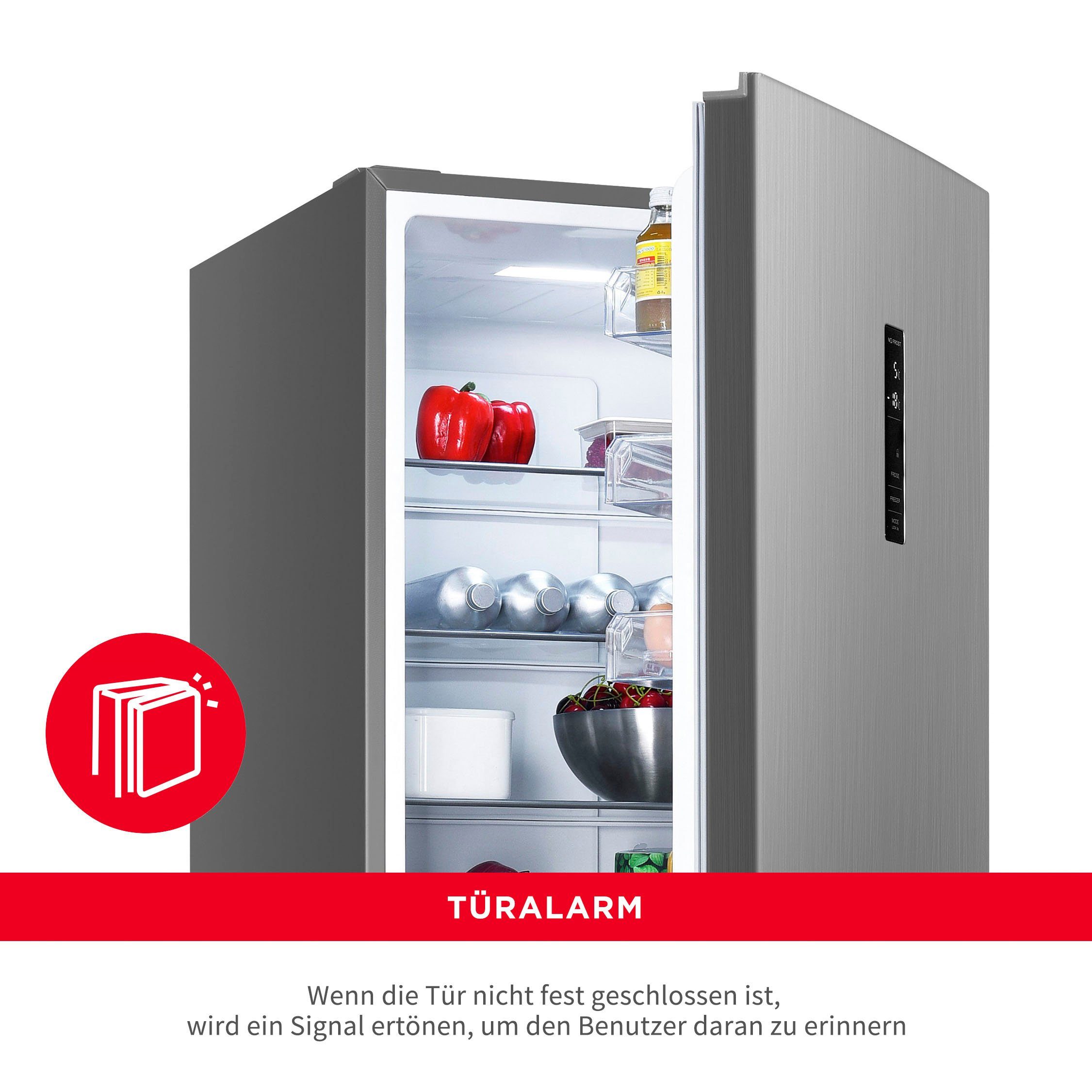 Hanseatic Koel-vriescombinatie HKGK18560CNFWDI NoFrost, Waterdispenser (1 stuk)