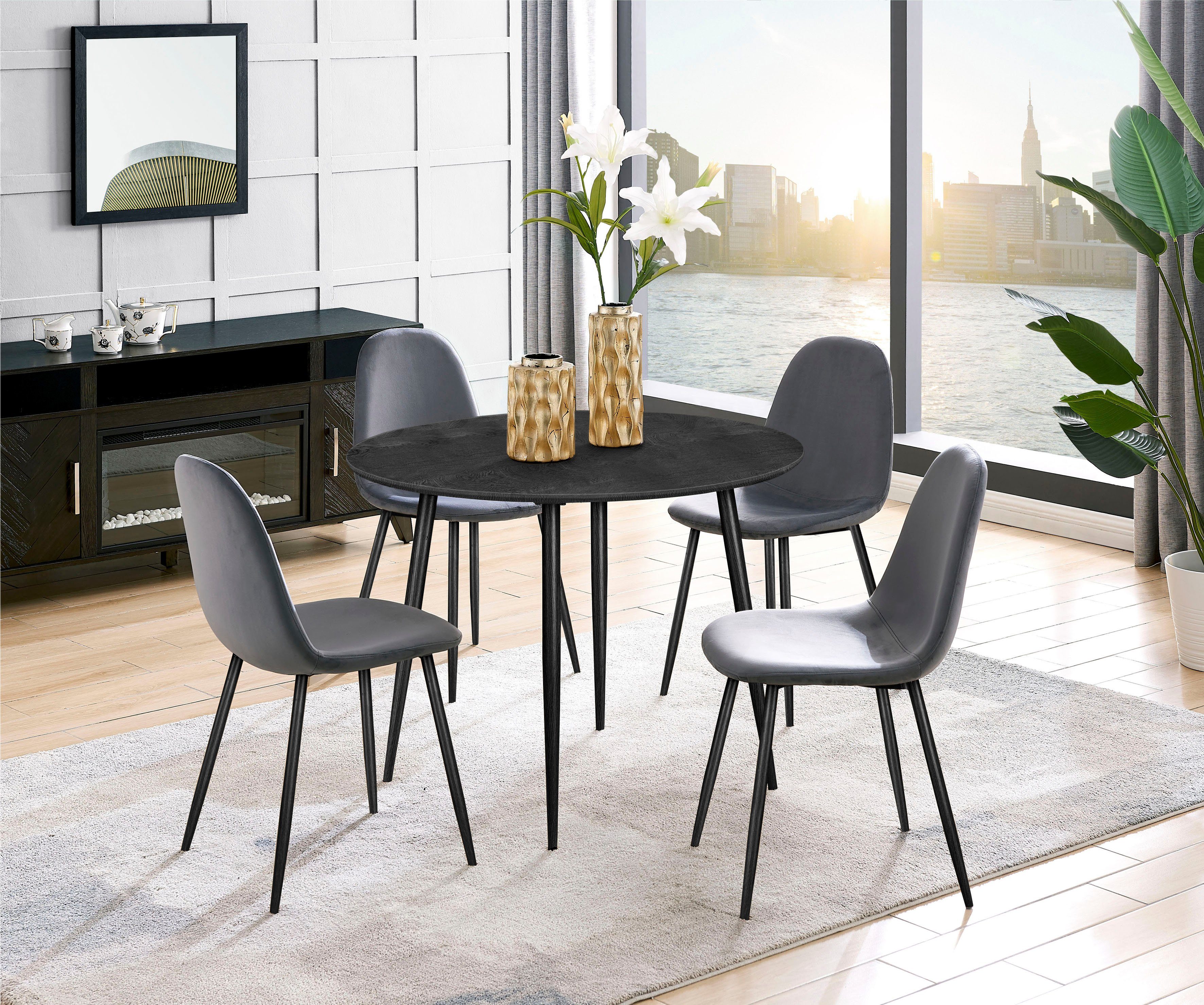 Leonique Eettafel Eadwine, Topseller! Tafel, keukentafel Frame van metaal, in verschillende maten en kleuren (1 stuk)