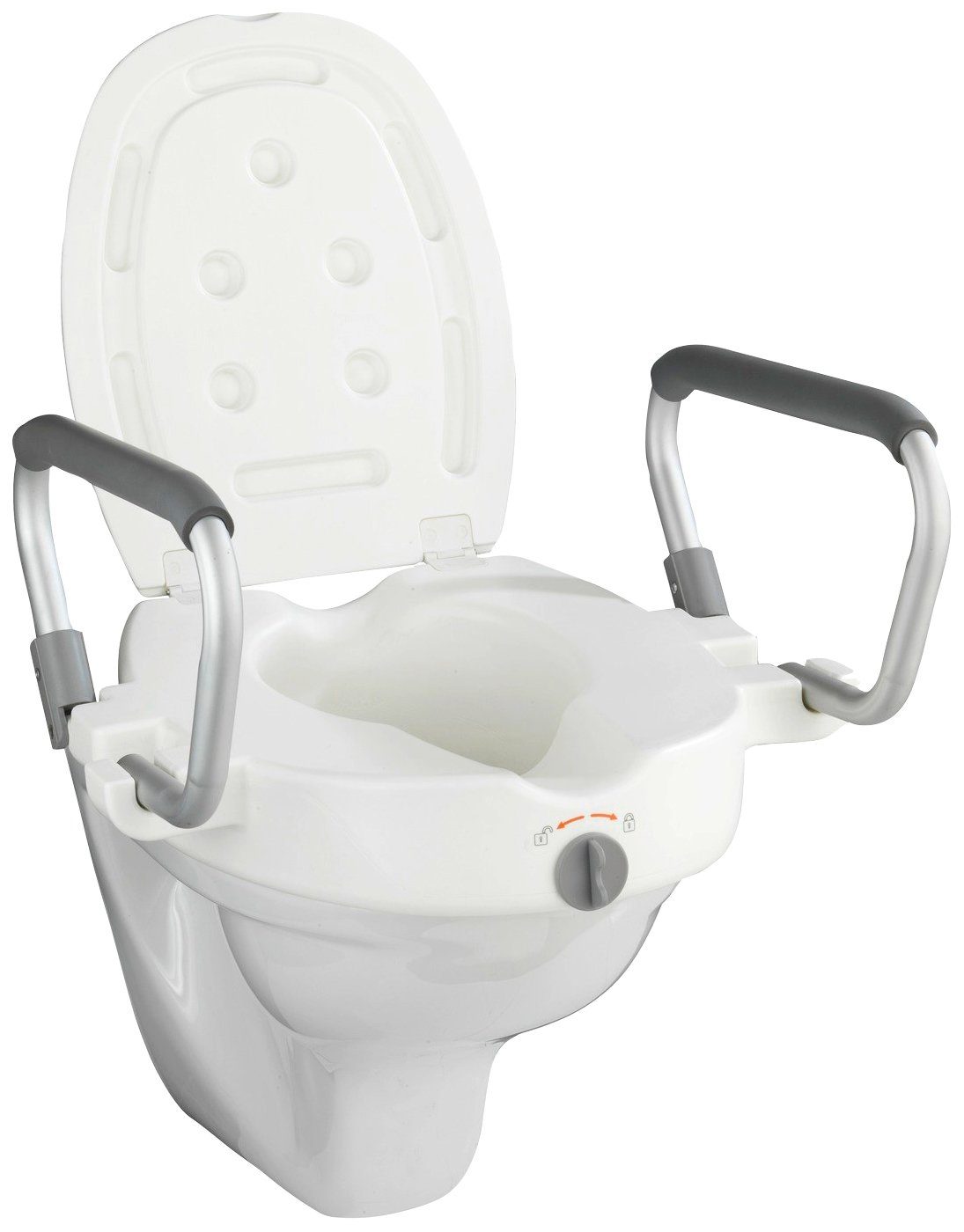 WENKO Toiletzitting Secura Stoelverhoger met steungrepen wc-brillen wit