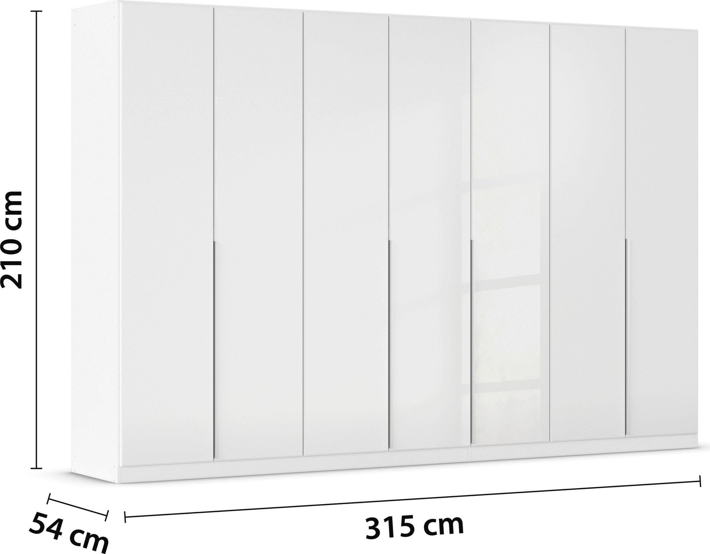 rauch Draaideurkast Kledingkasten kast garderobe AGORDO met glazen front doordachte binnenuitrusting, in 6 breedtes en 2 hoogtes made in germany