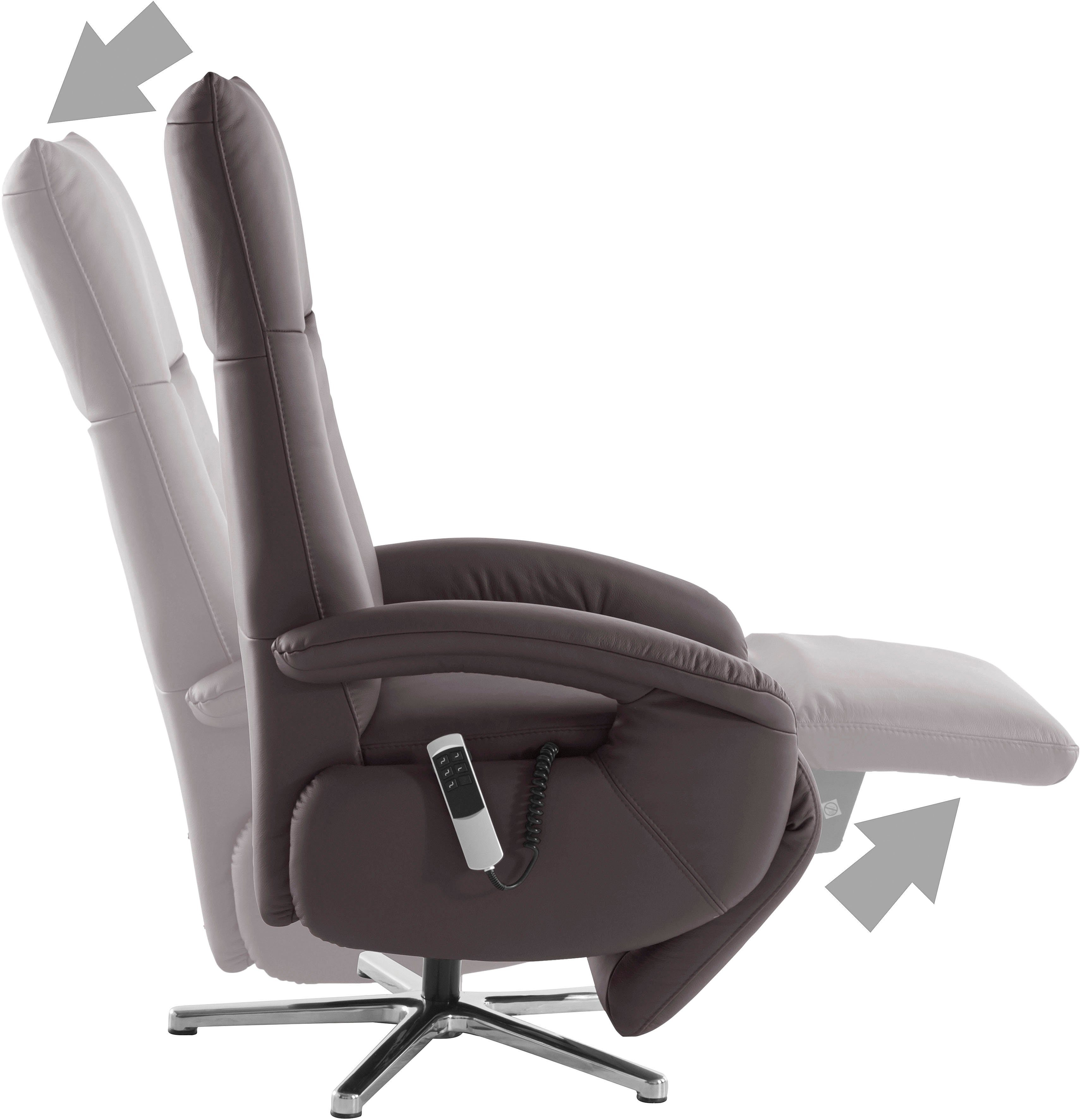 sit&more Relaxfauteuil Tycoon met verstelbare hoofdsteun en 360° draaifunctie keuze tussen handmatige of elektrische functie, ook met accu (draadloos)