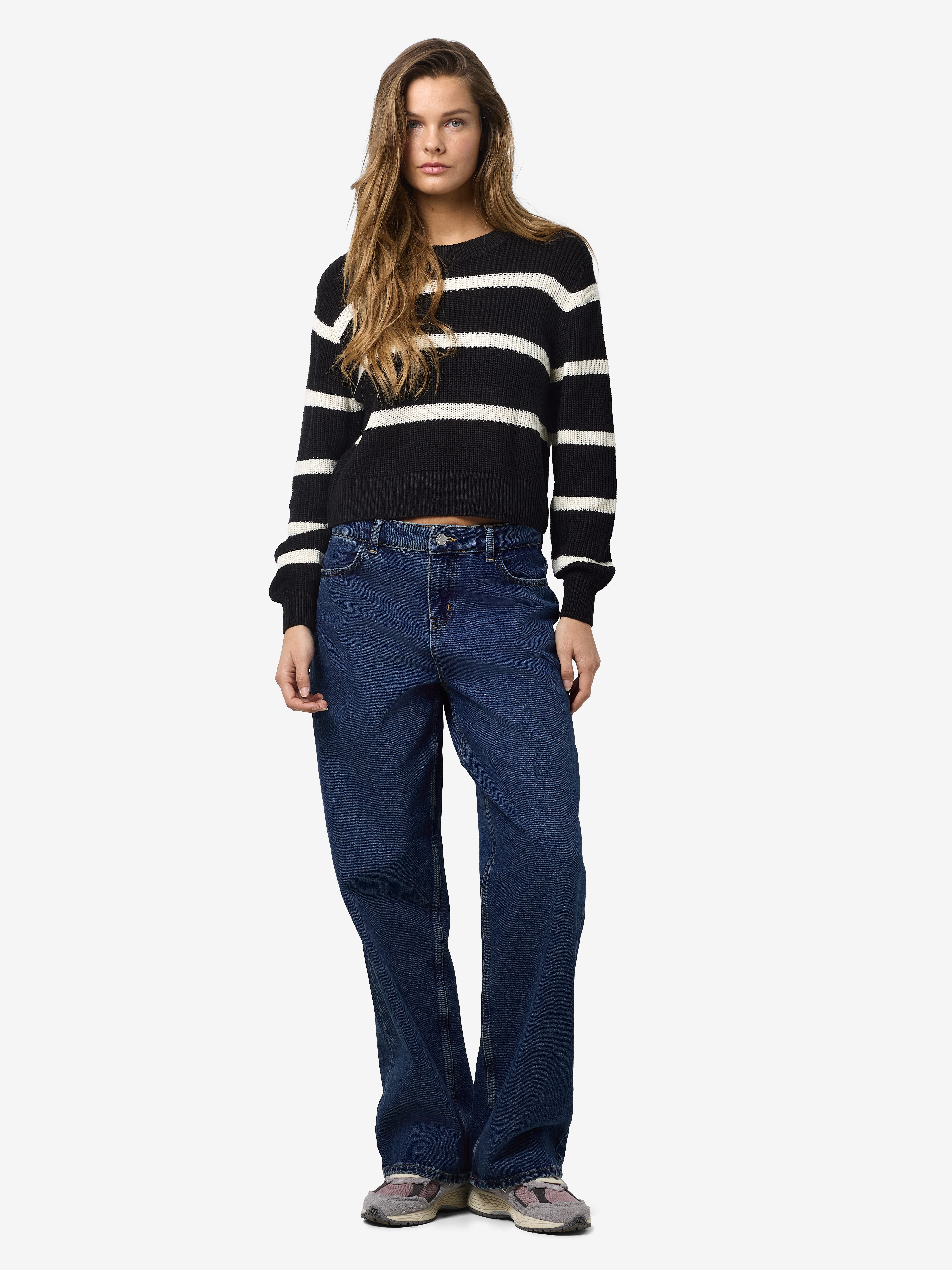 Noisy may Gebreide trui NMMAYSA L/S STRIPE O-NECK KNIT NOOS