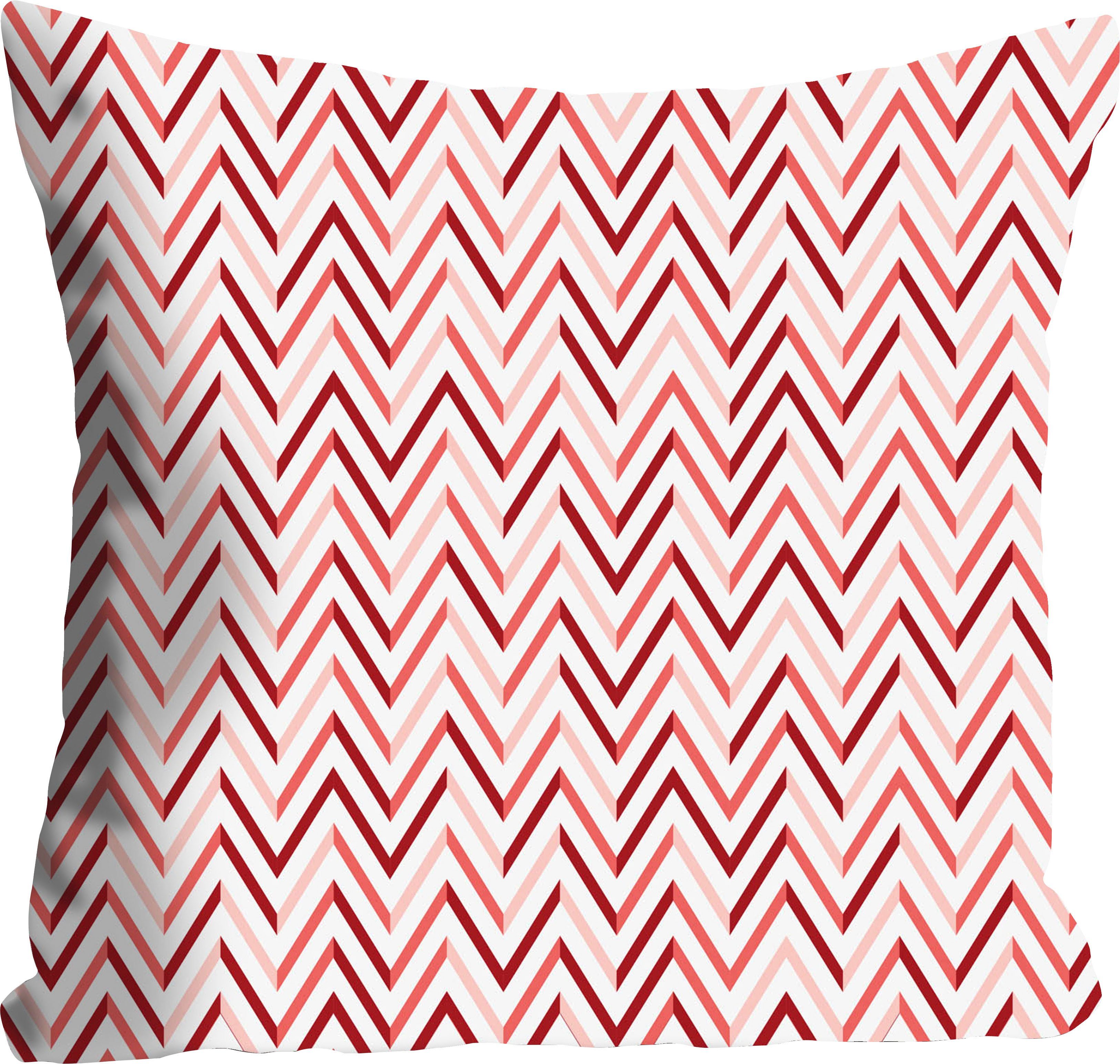 queence Sierkussen Aron Kussenhoes, zigzagpatroon, roze, geometrisch, modern, trendy (1 stuk)
