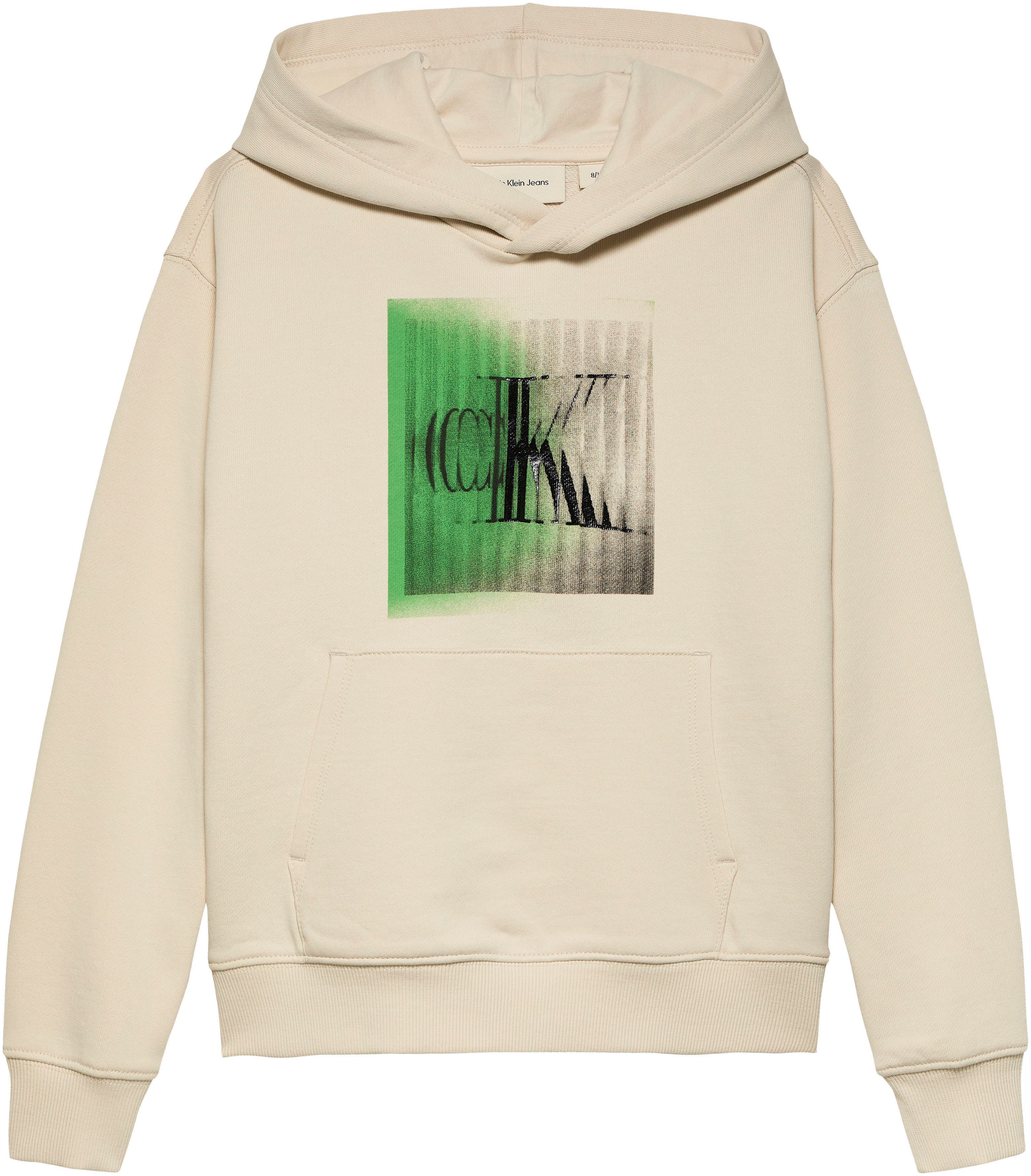 Calvin Klein Sweatshirt LARGE SHIFTED CK HOODIE voor kinderen tot 16 jaar met logo-opdruk