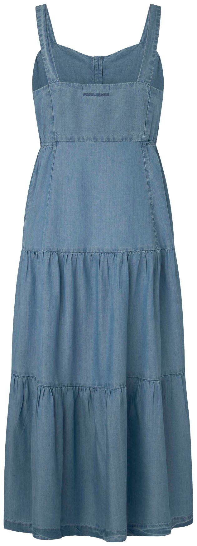 Pepe Jeans Zomerjurk EDITH in jeanslook, van zomerse kwaliteit