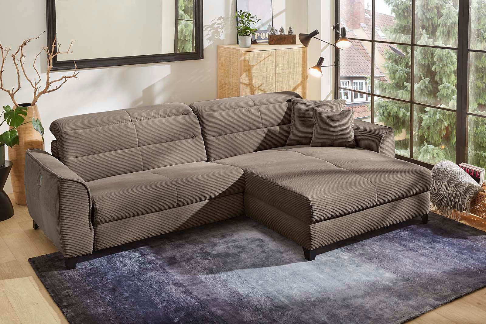 Jockenhöfer Gruppe Hoekbank Double One L-vorm met 2 x 120 cm brede, elektrisch verstelbare relaxfuncties