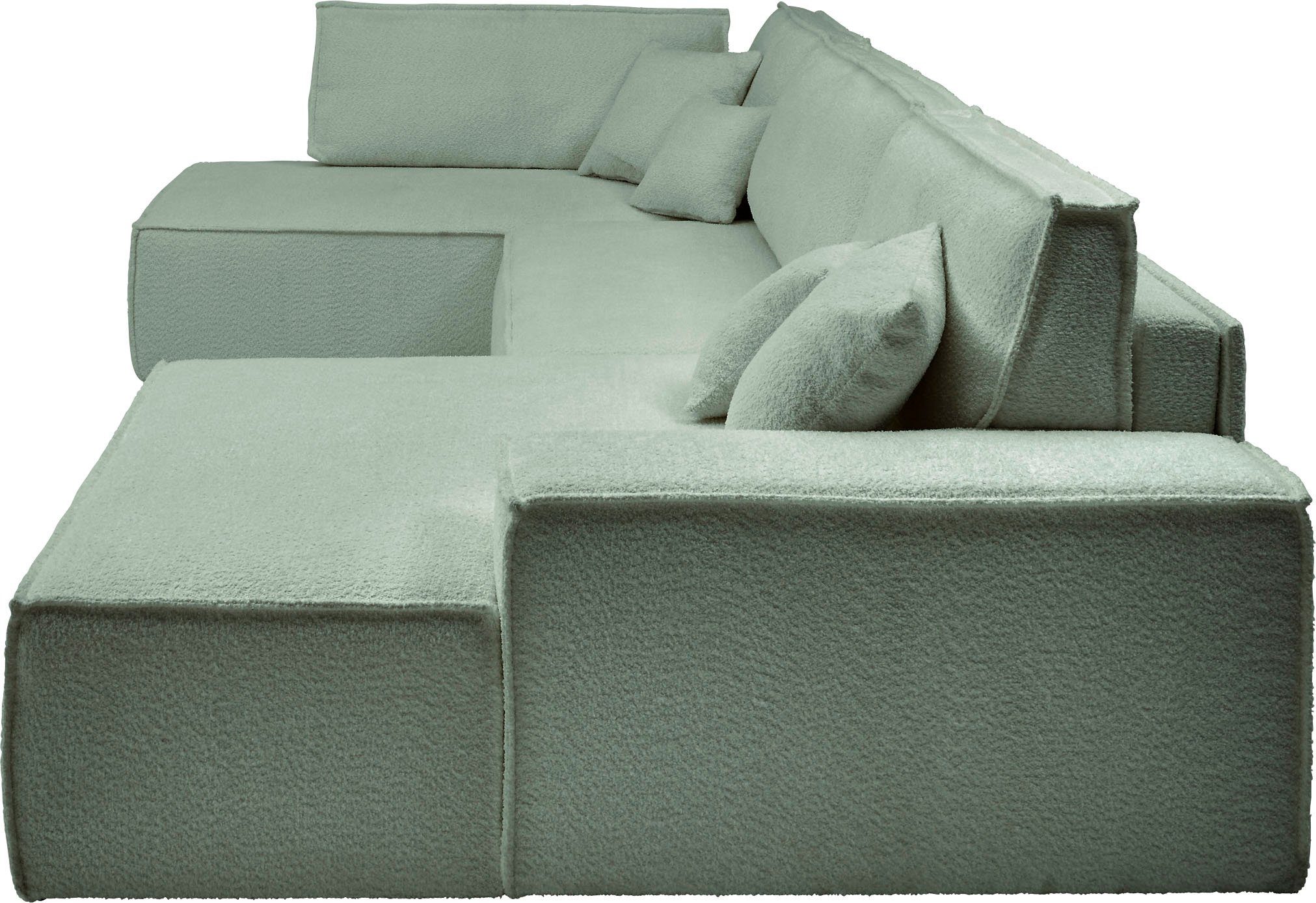 andas Zithoek FINNLEY U-model XXL 329 cm, bedbank, slaapfunctie m. bedkist