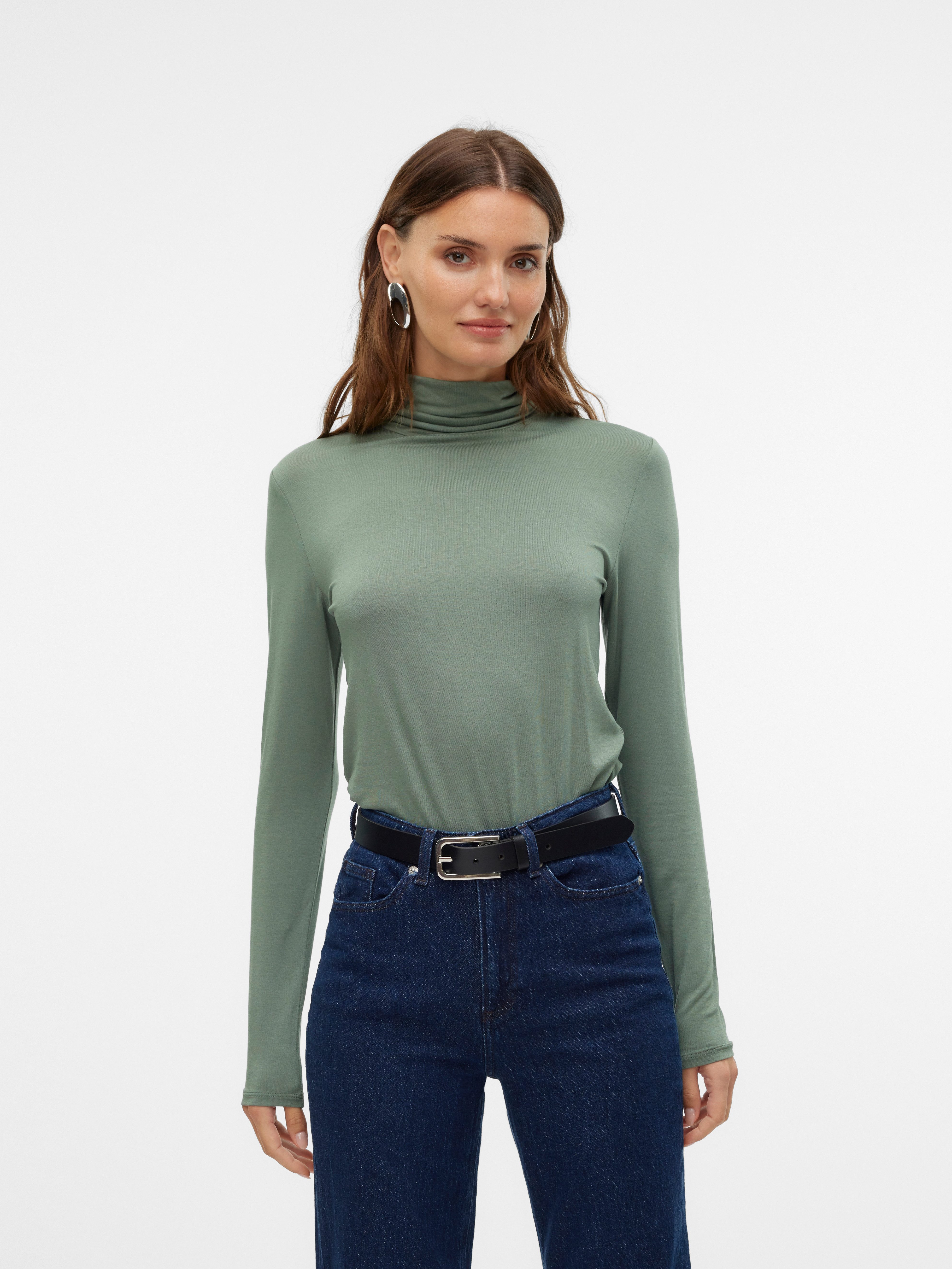 Vero Moda Shirt met lange mouwen VMALBERTE LS ROLLNECK TOP JRS NOOS