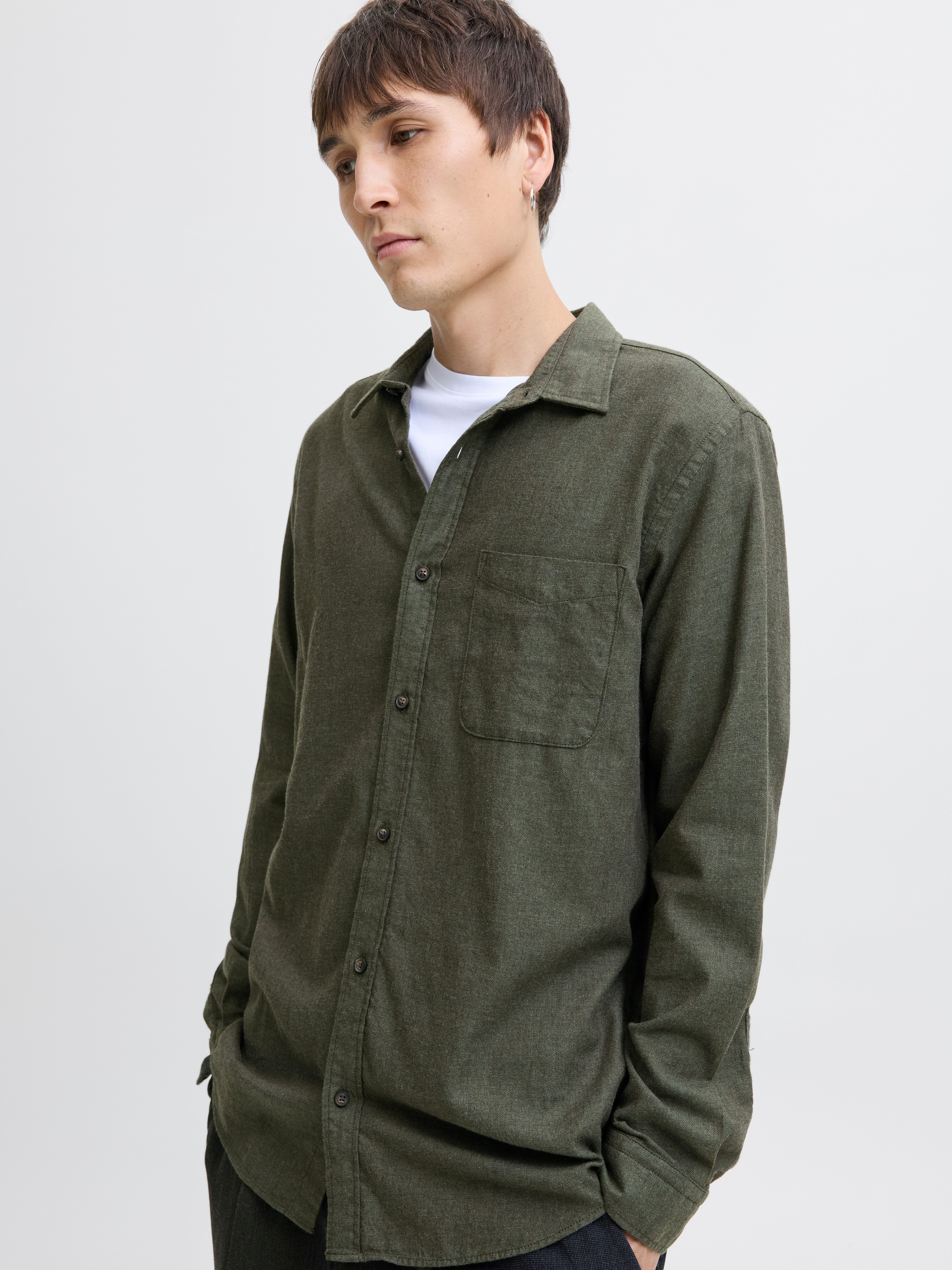 Jack & Jones Overhemd met lange mouwen JJECLASSIC MELANGE SHIRT L/S NOOS