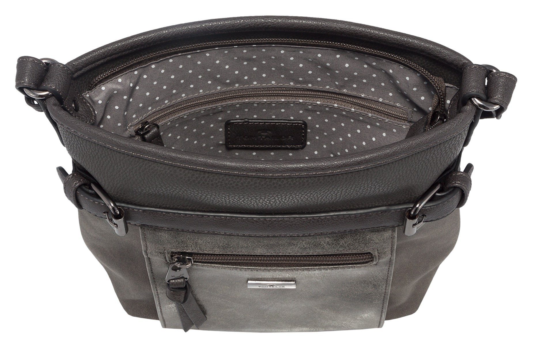 Tom Tailor Schoudertas Juna met details in metallic-look