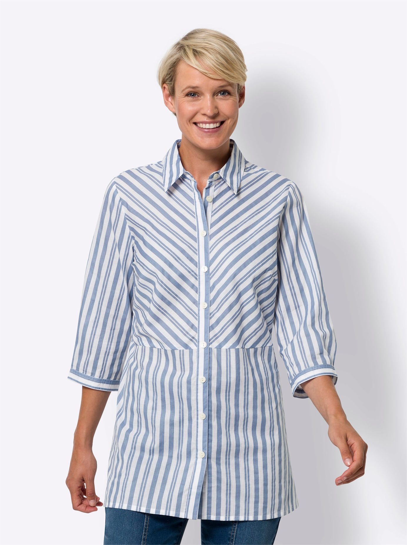 Classic Basics Lange blouse dames lange blouses maat 42 blauw