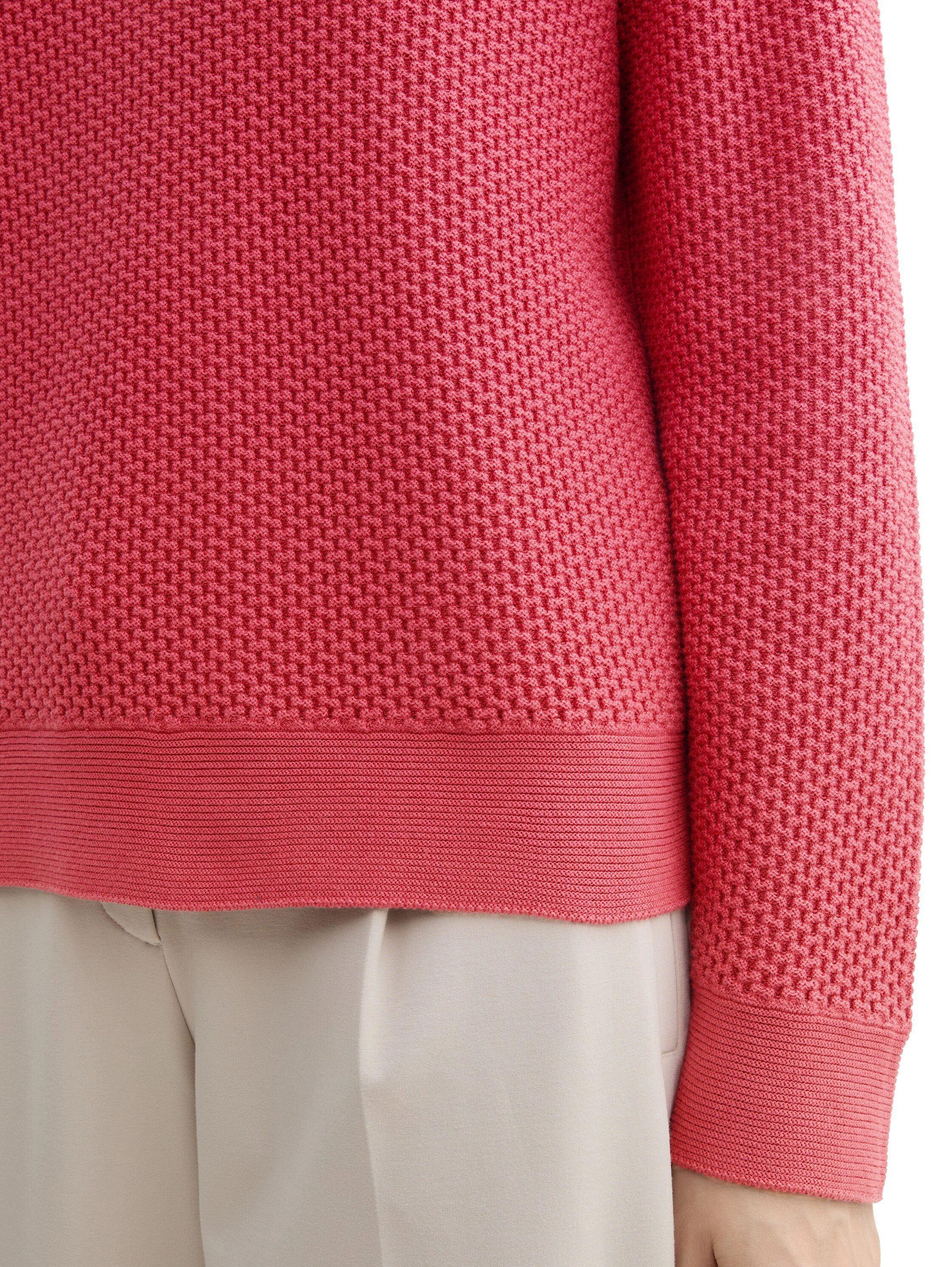 Tom Tailor Trui met ronde hals in tricot-look