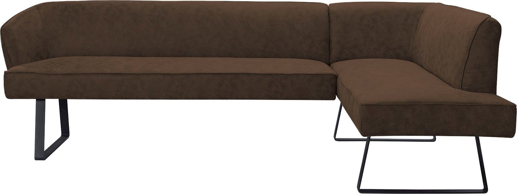 exxpo - sofa fashion Hoekbank Americano met opstaande naad en metalen poten, bekleding in verschillende kwaliteiten