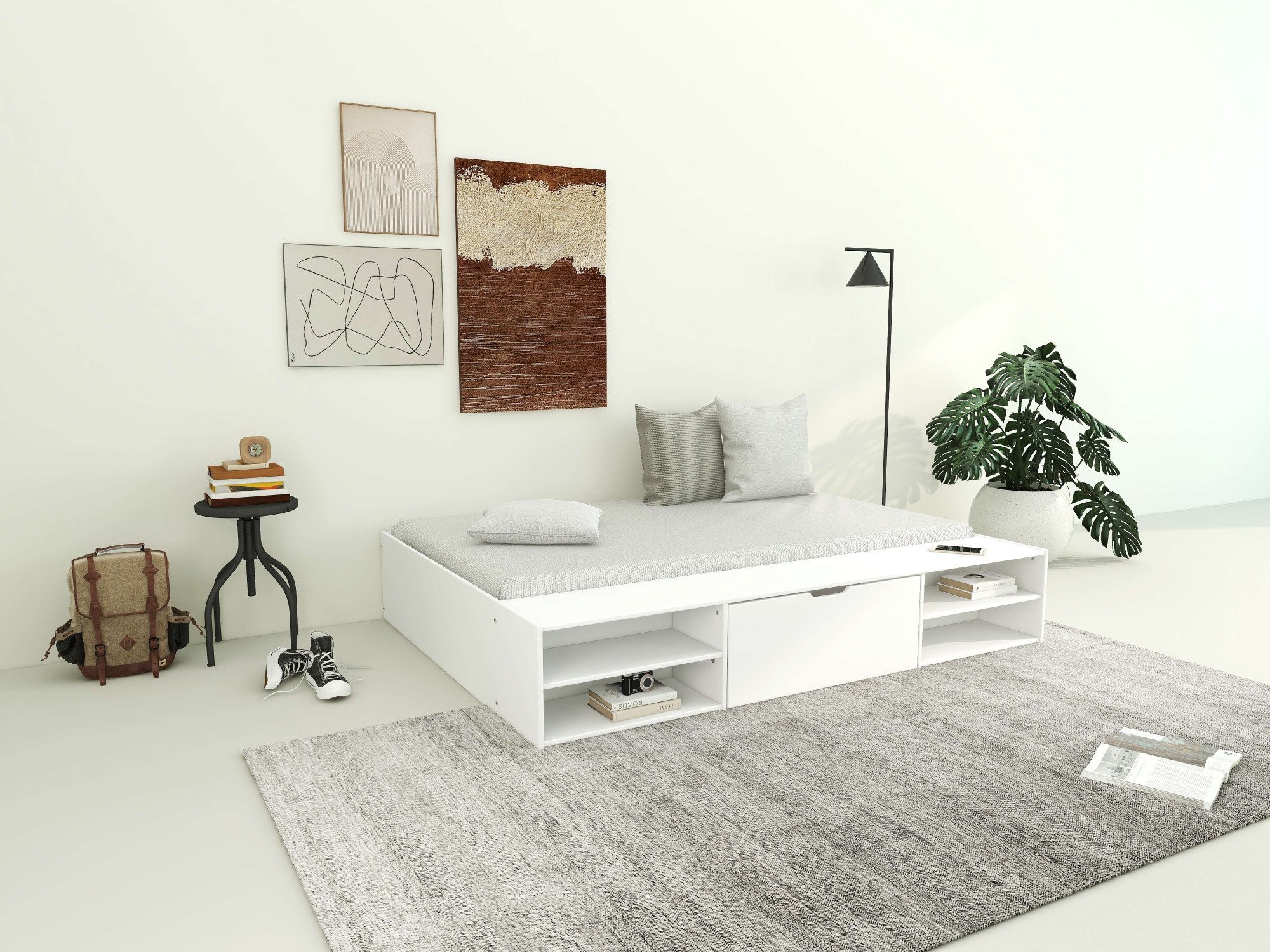 Home affaire Bed Magdala van mdf, breedte ligoppervlak 140 cm, opbergbox optioneel