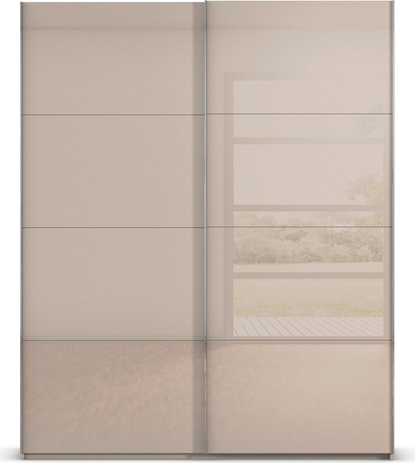 rauch Schuifdeurkast Kledingkast Kast Garderobe Slaapkamerkast SCALE-FYRA edel vierdelige deuren met glas-front veel kleuren made in germany