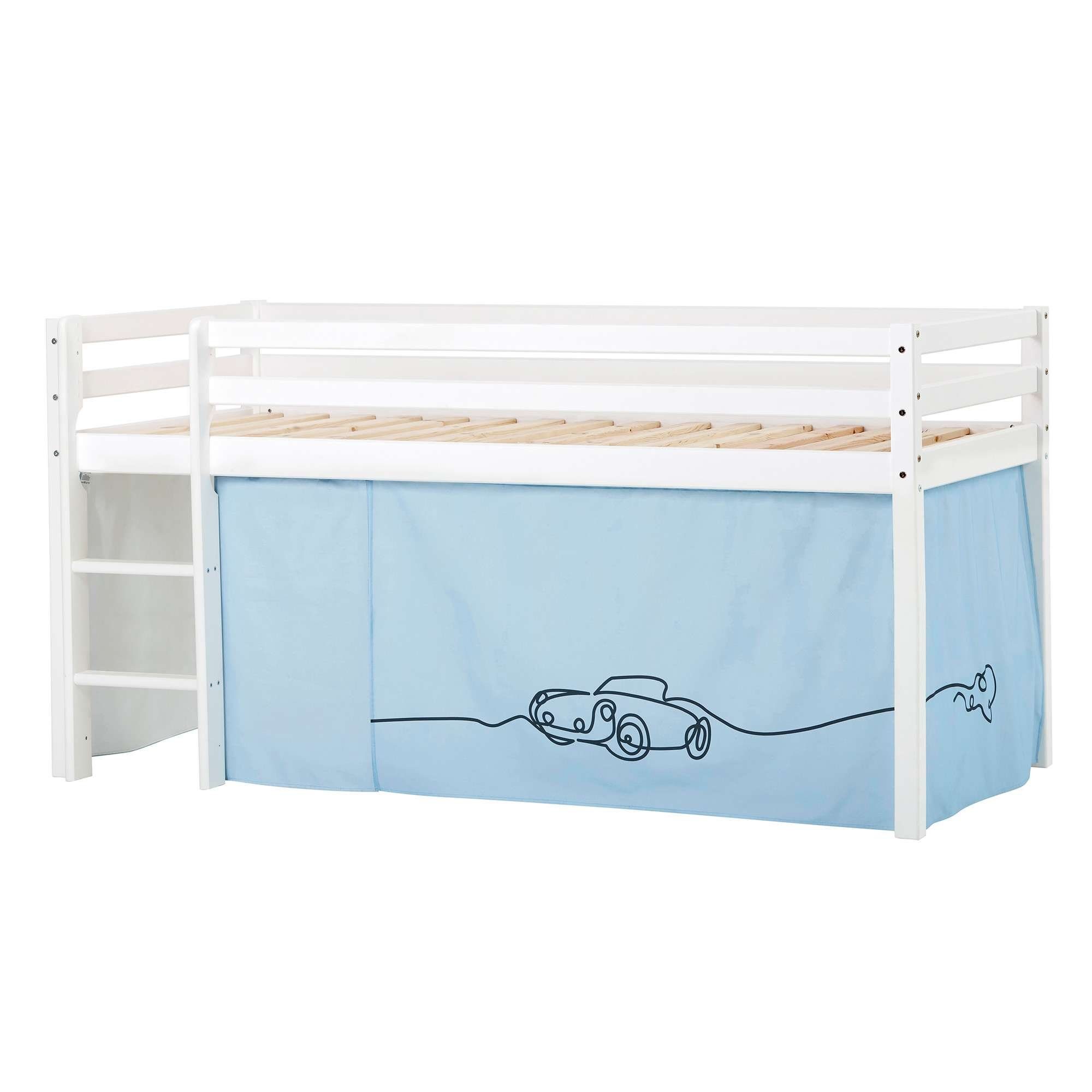 Hoppekids Hoogslaper ECO Dream, kinderbed, speelbed, halfhoog bed van massief hout