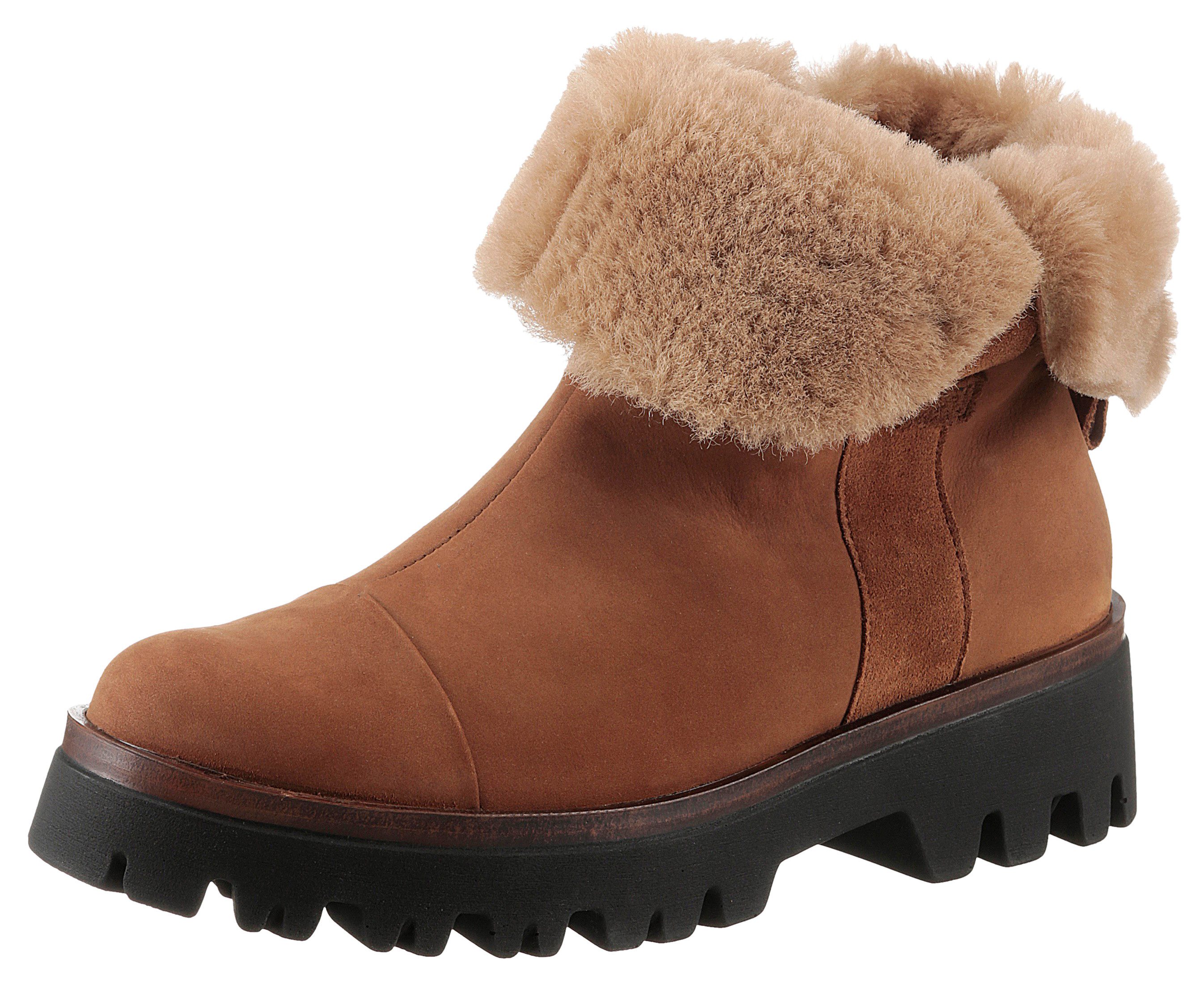 Waldläufer Winterlaarzen H-LONDON , comfortboots, profielzool, met knuffelige kraag, comfortabele breedte g