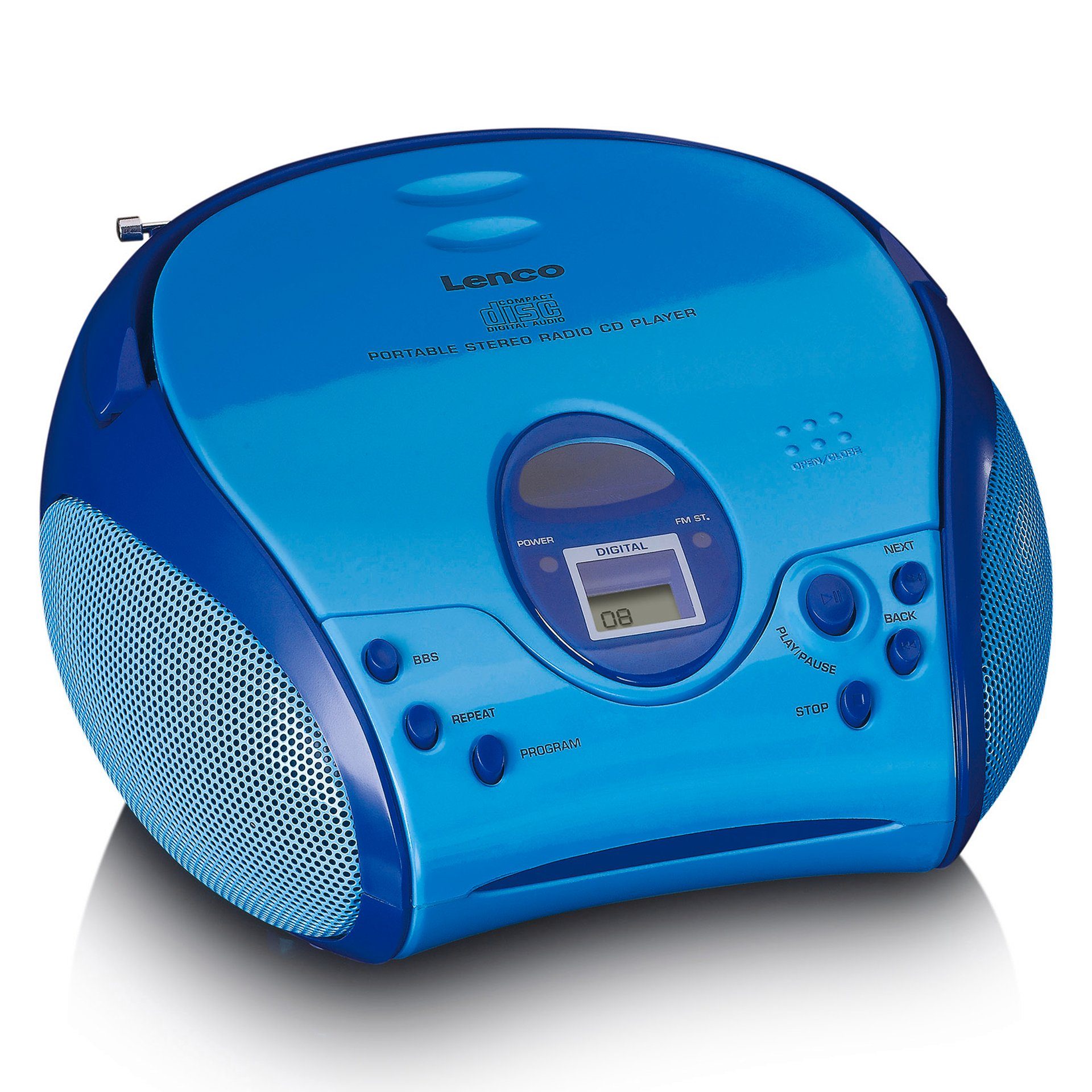 Lenco SCD-24BT WHBK - Draagbare CD-speler Met FM Radio En Bluetooth Wit Zwart