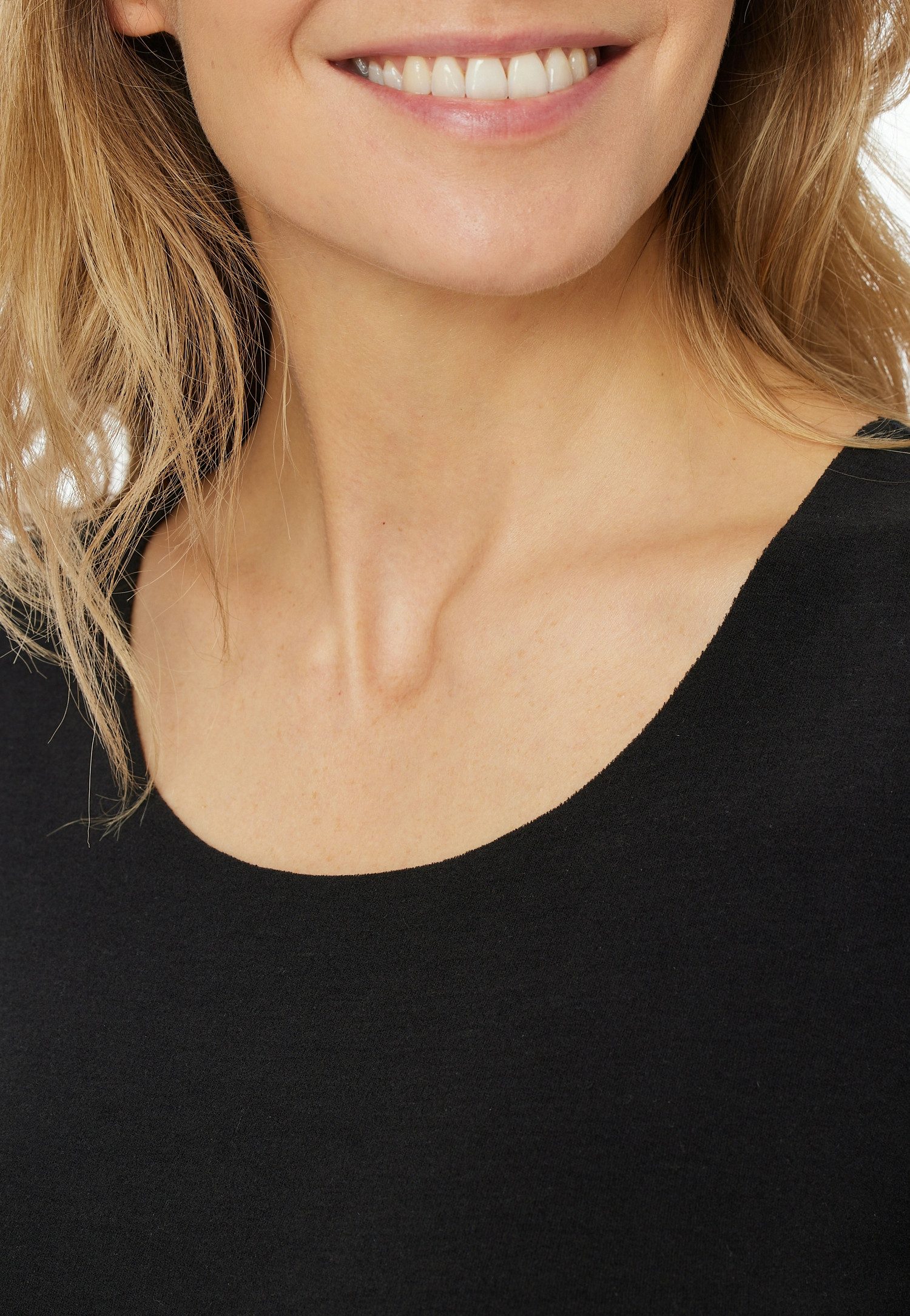 Schiesser Shirt met lange mouwen INVISIBLE SOFT WARMING met open gesneden randen en platte naden