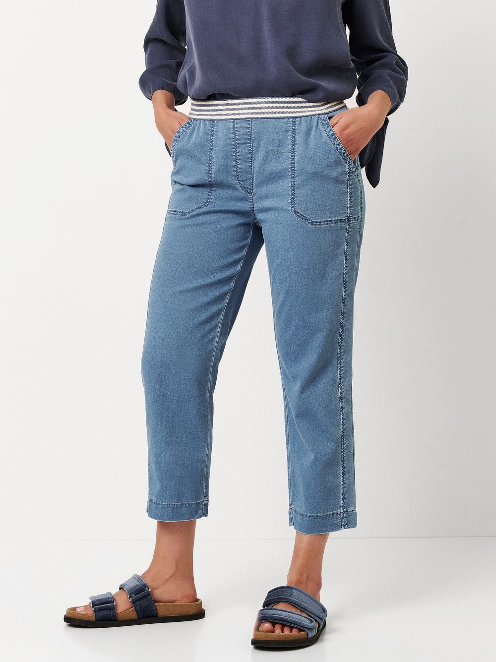 TONI 3/4 broek SUE met gestreepte band dames 7/8-broeken maat 38 blauw