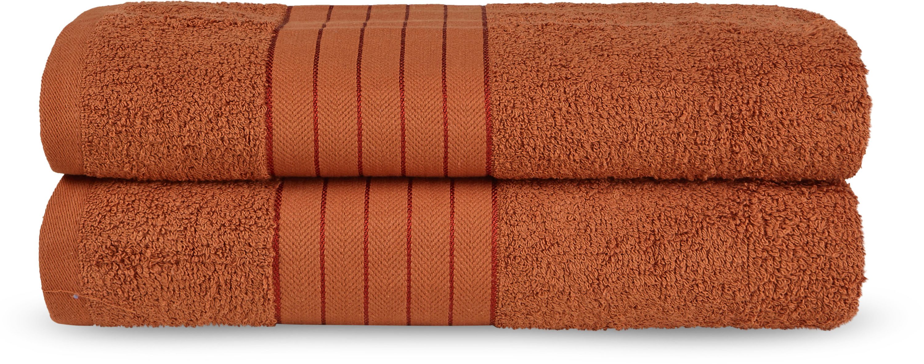 good morning Badlaken Uni Towels Katoen, walkfrottee, bies, 500 GSM, effen, zonder ophangbeugel (2 stuks) handdoeken maat 2x 70x140 cm rood