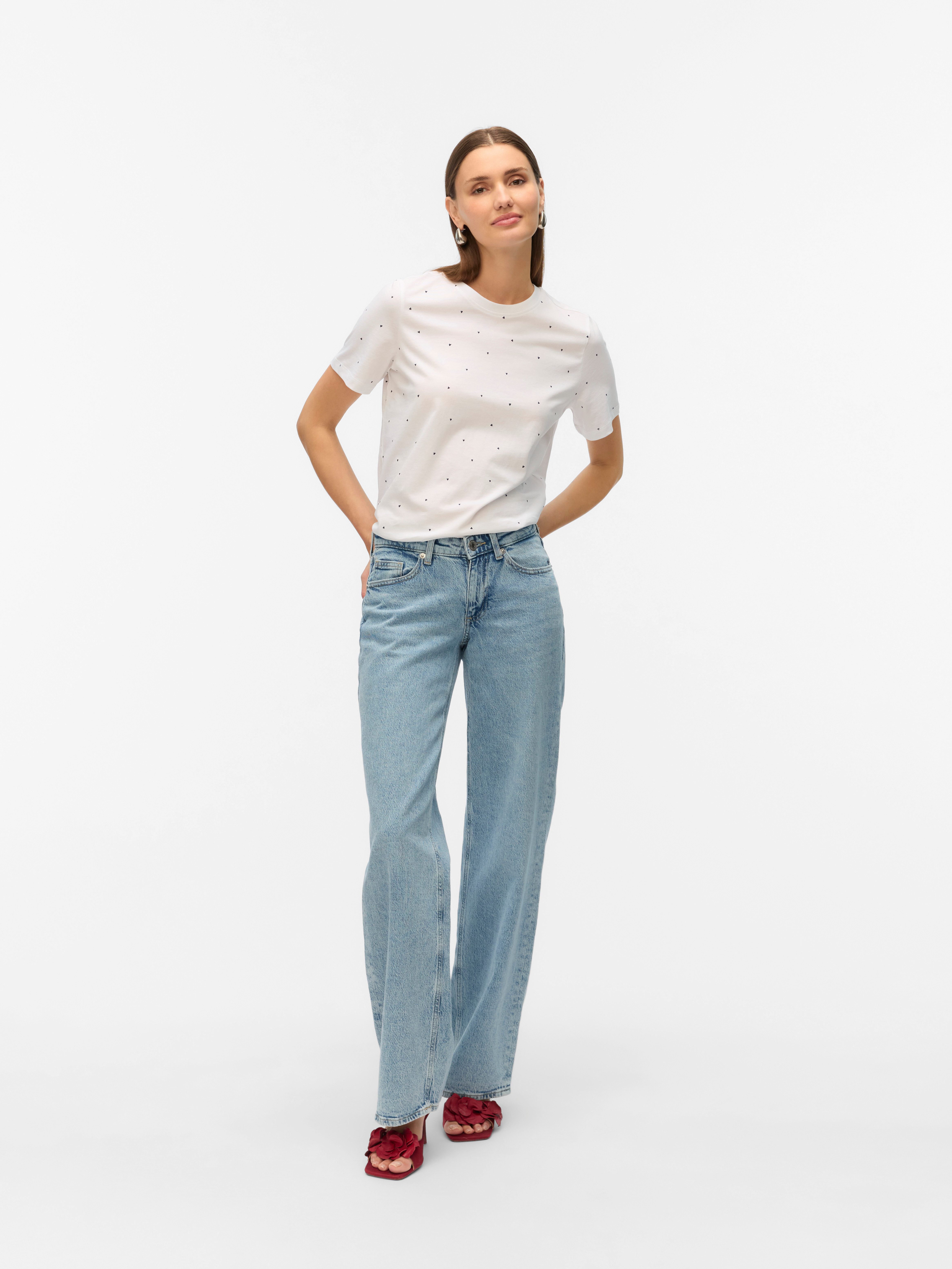 Vero Moda Shirt met korte mouwen VMPAULINA AOP SS T-SHIRT GA JRS NOOS