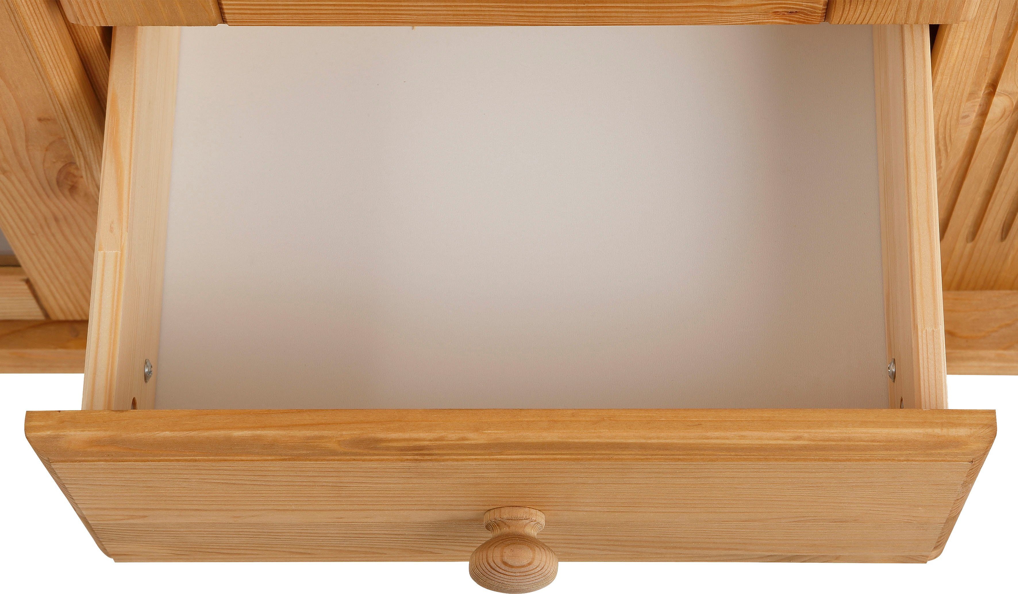 Home affaire Highboard ADELE Opbergkast, 2-deurs, hoogte 135 cm, van massief dennenhout, FSC®