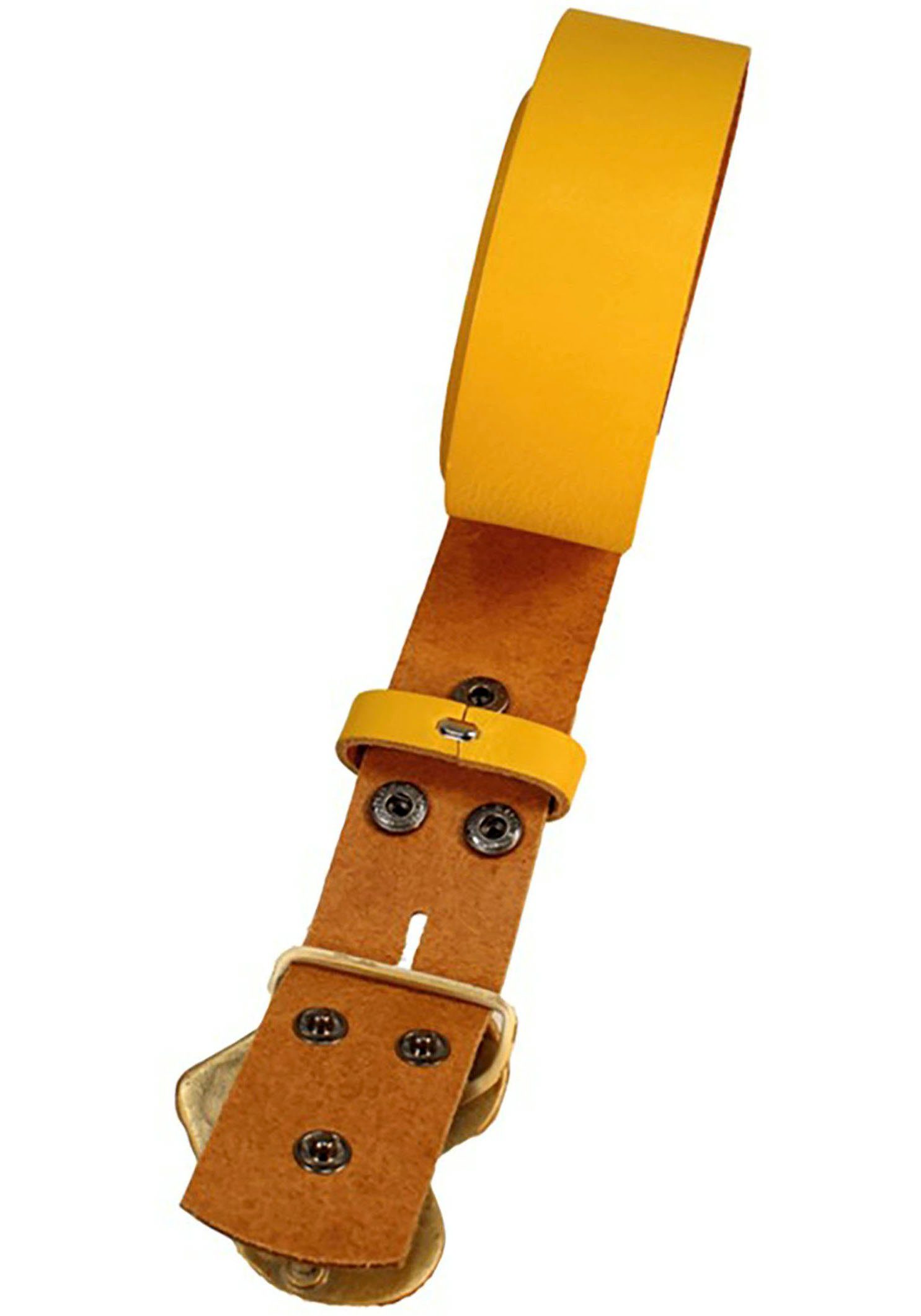 RETTUNGSRING by showroom 019° Leren riem met verwisselbare sluiting "rozenhart antiek goud"