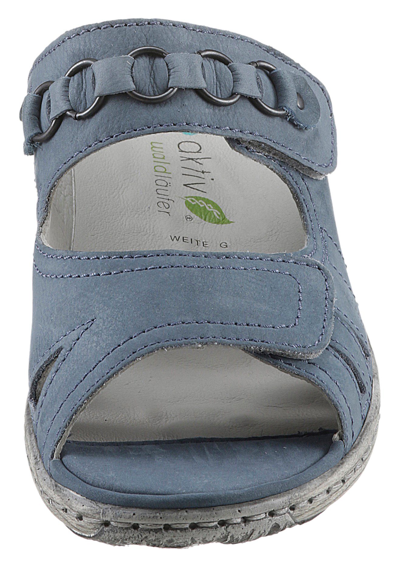 Waldläufer Slippers Garda , sleehak, zomerschoen, pantoffels met juwelenapplicatie, wijdte g