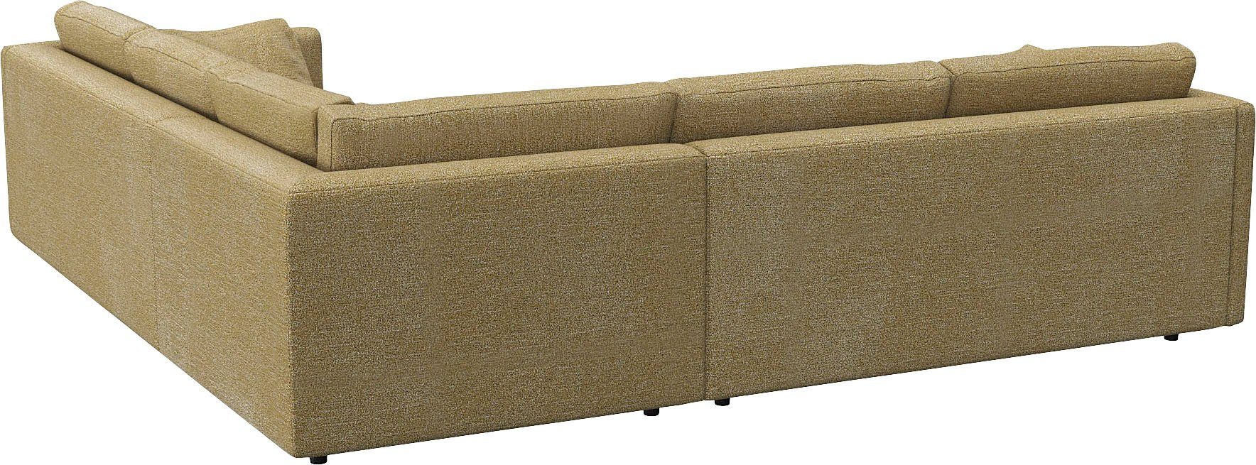 FLEXLUX Hoekbank Lovane gelijkzijdig, comfortabel en comfortabel Zacht en zeer comfortabel, grote zitdiepte op koudschuim, inclusief sierkussen