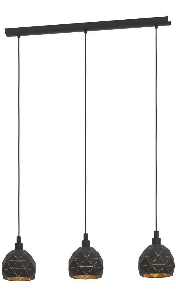 EGLO Hanglamp ROCCAFORTE Hanglamp, hanglamp van metaal in zwart en goudkleur, E14 fitting (1 stuk)