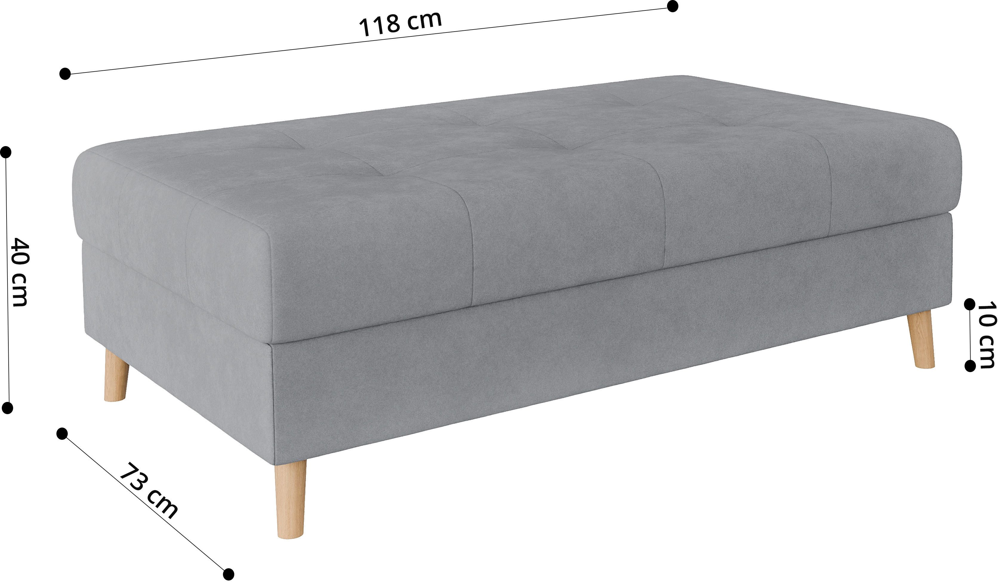 Home affaire Hocker CHARRE XXL, stiksel in het zitgedeelte, afmetingen: B/D/H: 118/73/40 cm