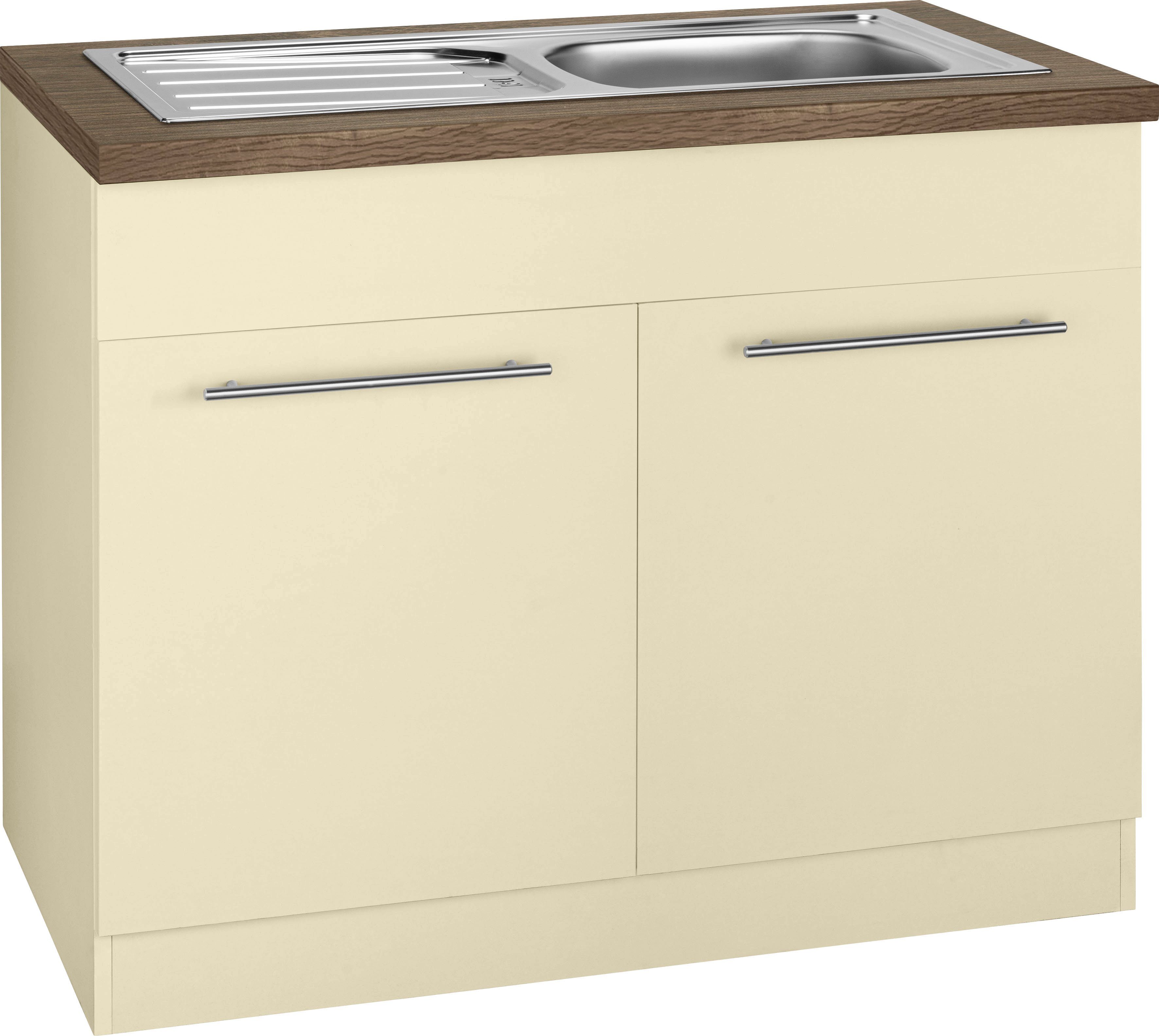 wiho Küchen Gootsteenkast Unna 100 cm breed gootsteenkasten geel
