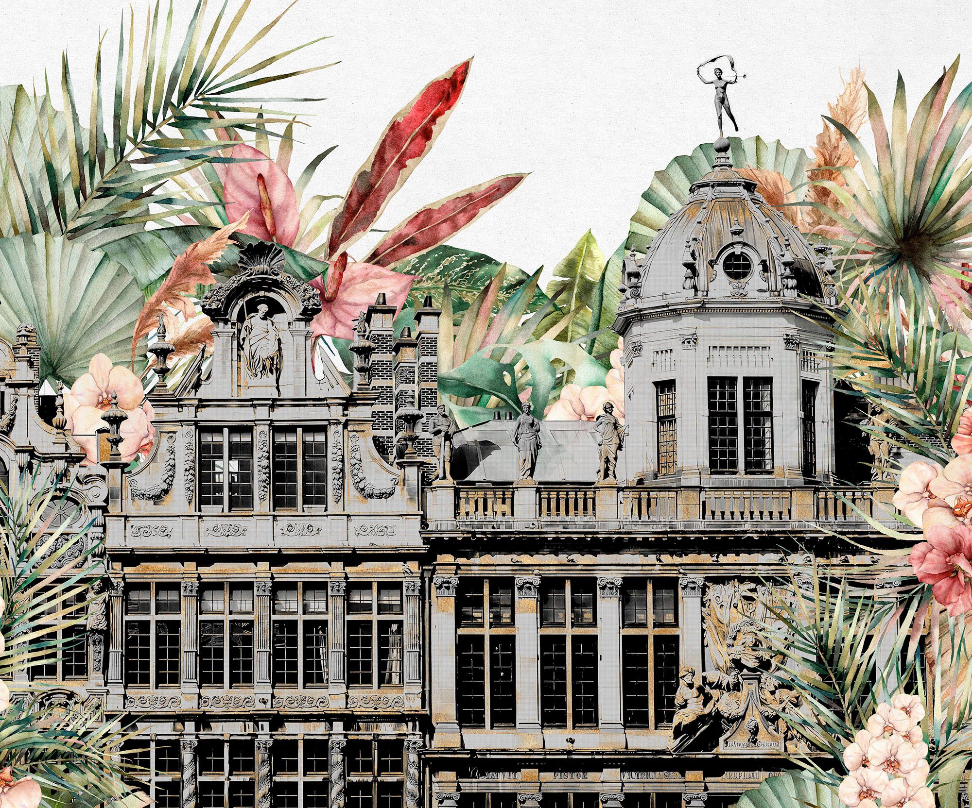 Komar Fotobehang Digitale print vlies - Tropical Palace - Afmeting 300 x 250 cm (1 stuk)