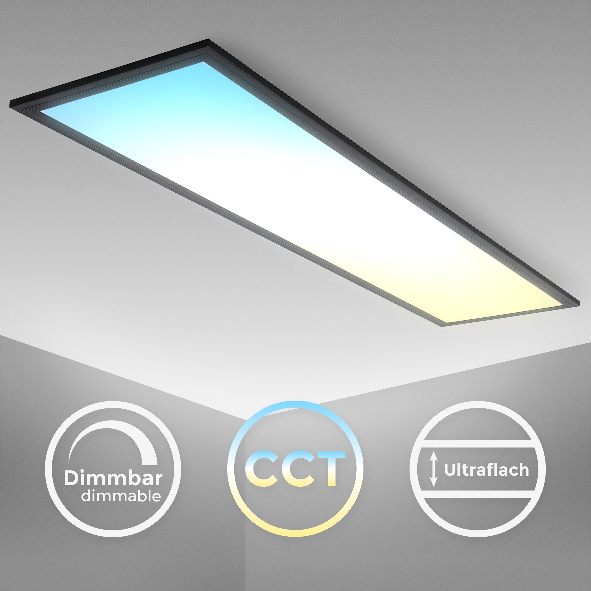 B.K.Licht Led-plafondlamp BKL1498 CCT plafondlamp met afstandsbediening, ultra dun, LED paneel