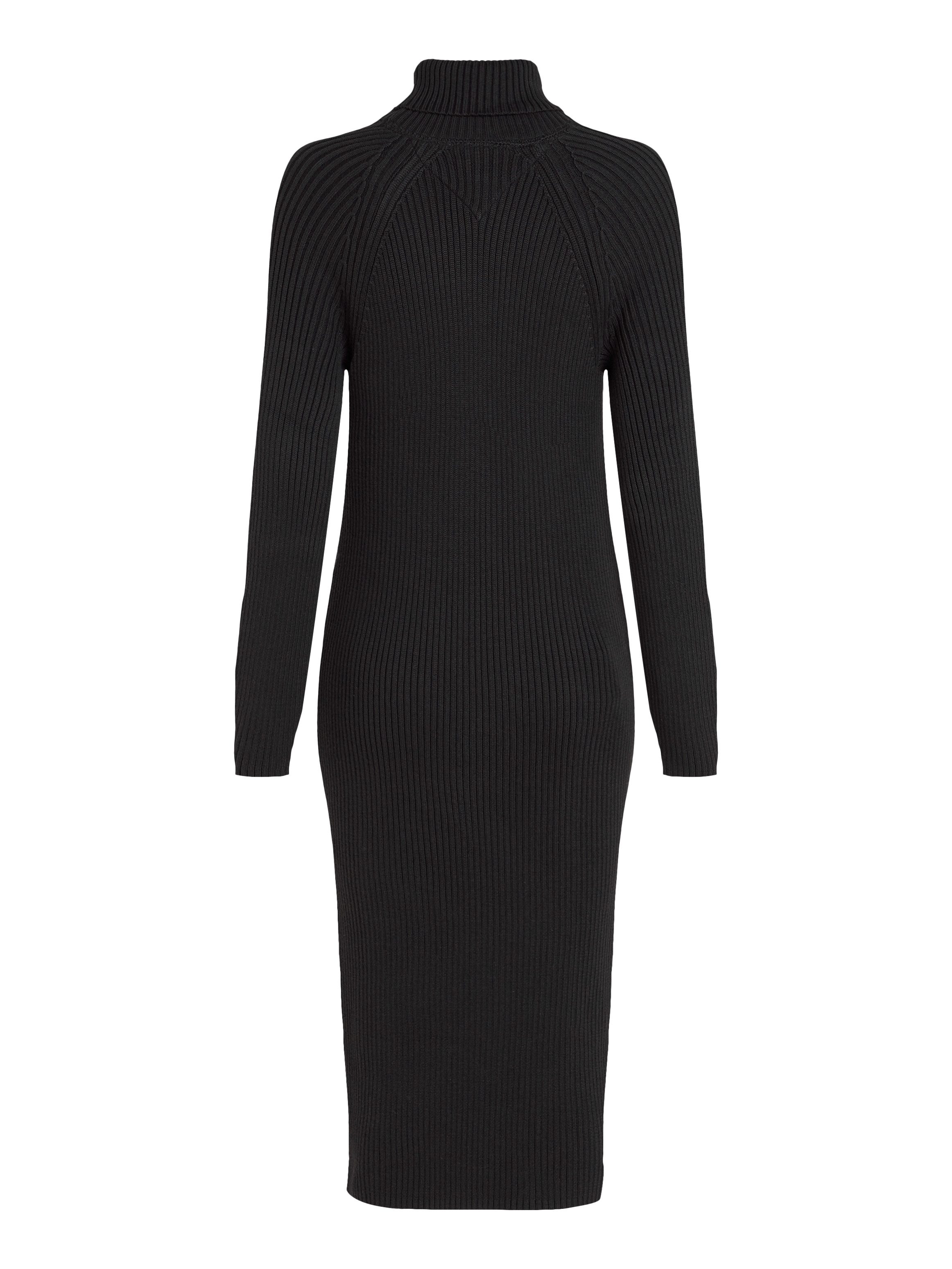 TOMMY JEANS Gebreide jurk TJW MOCKNECK BADGE SWEATER DRESS