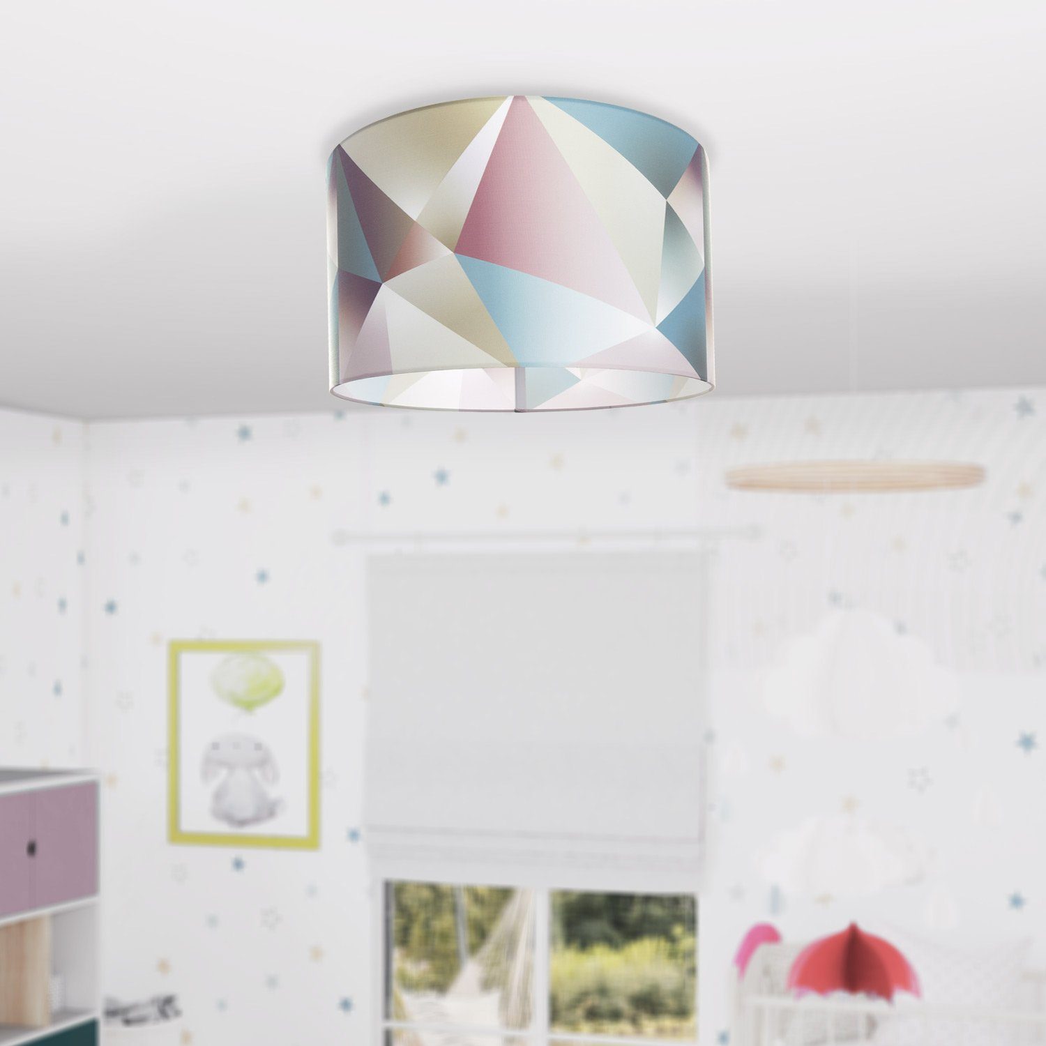 Paco Home Plafondlampen Kosy 310 Plafondlamp LED woonkamer en slaapkamer, pastelkleuren, E27