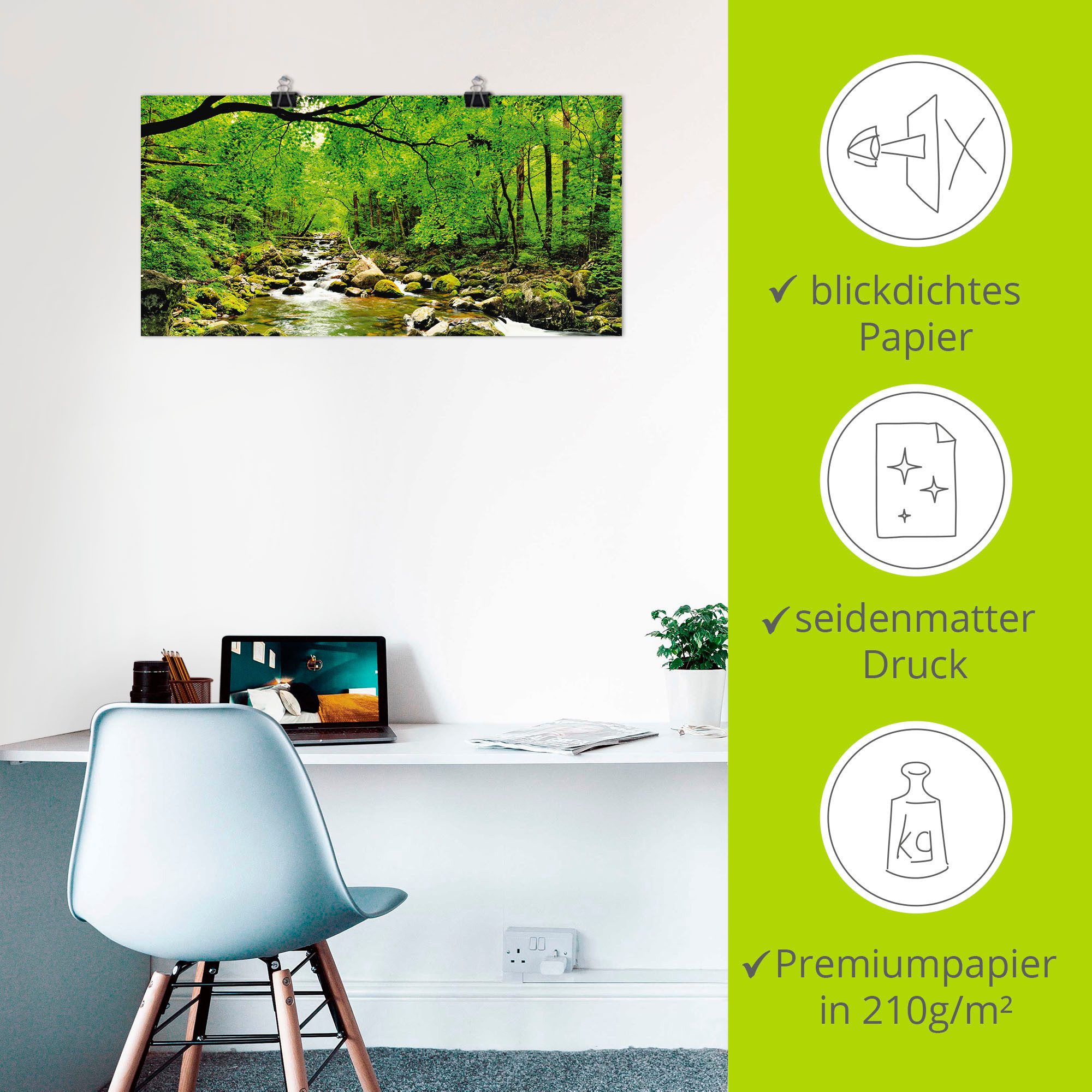 Artland Artprint Herfstbos rivier Smolny als artprint op linnen, poster, muursticker in verschillende maten