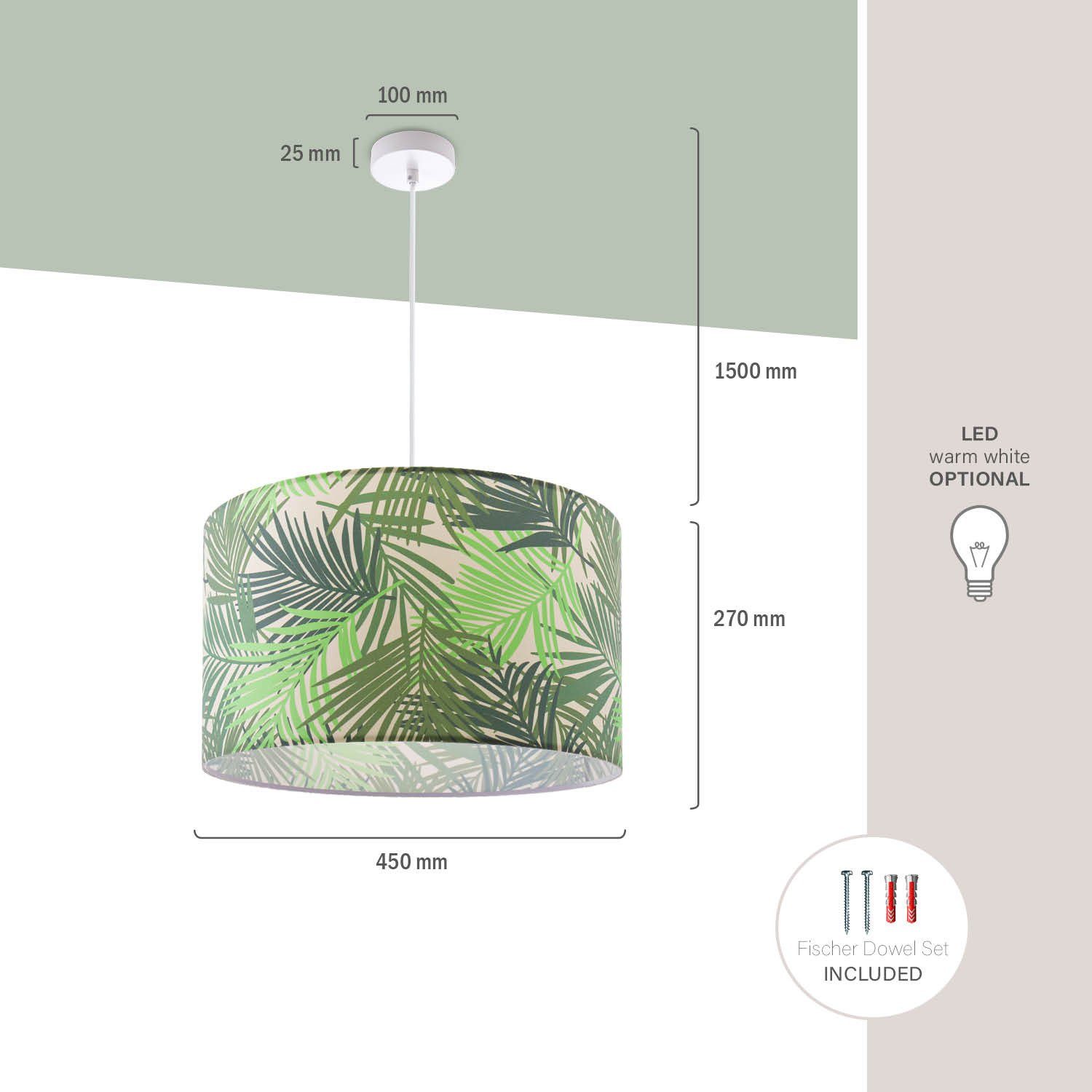 Paco Home Hanglamp Oostende 534 Eettafel lampenkap keukenlamp woonkamer modern jungle palm