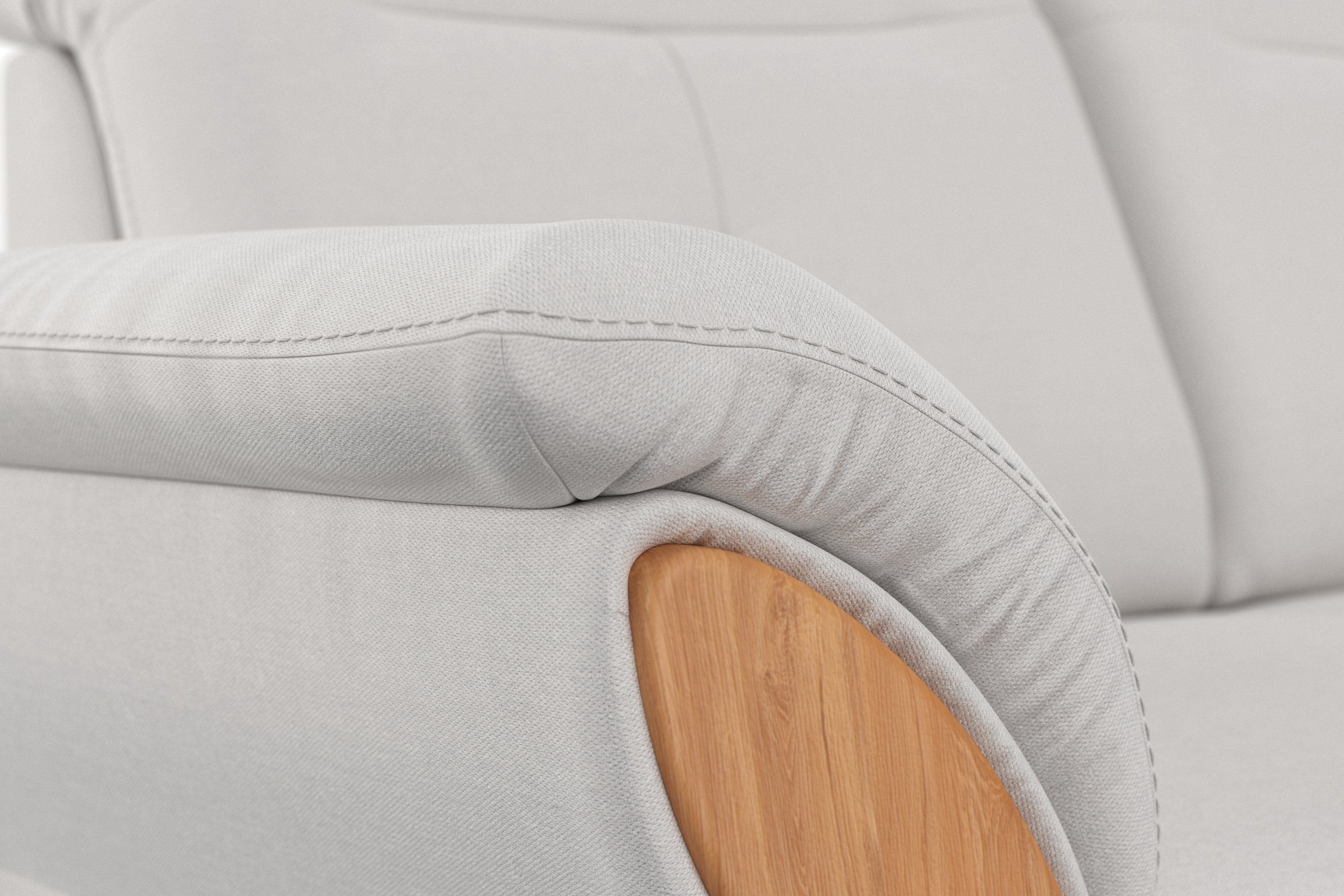 Home affaire 2-zitsbank Dangast Verstelbare hoofdsteun, houten frontlijsten, naar keuze ook in Easy clean bekleding