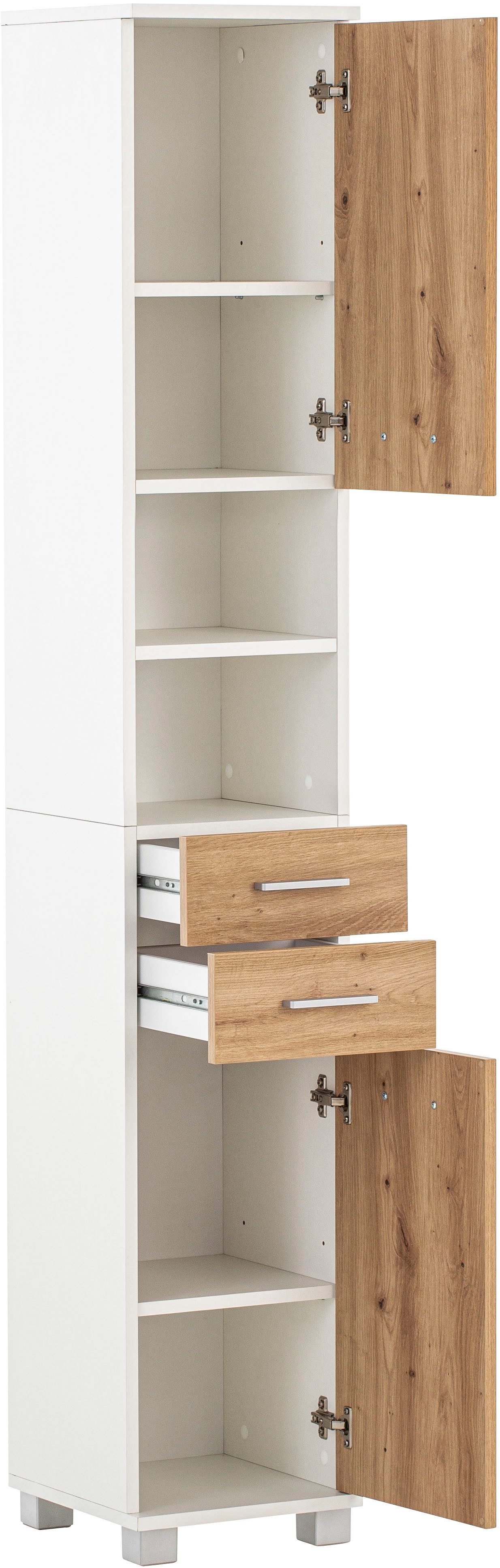welltime Hoge kast Palermo, breedte 30 cm Verwisselbare deurstop, metalen beslag