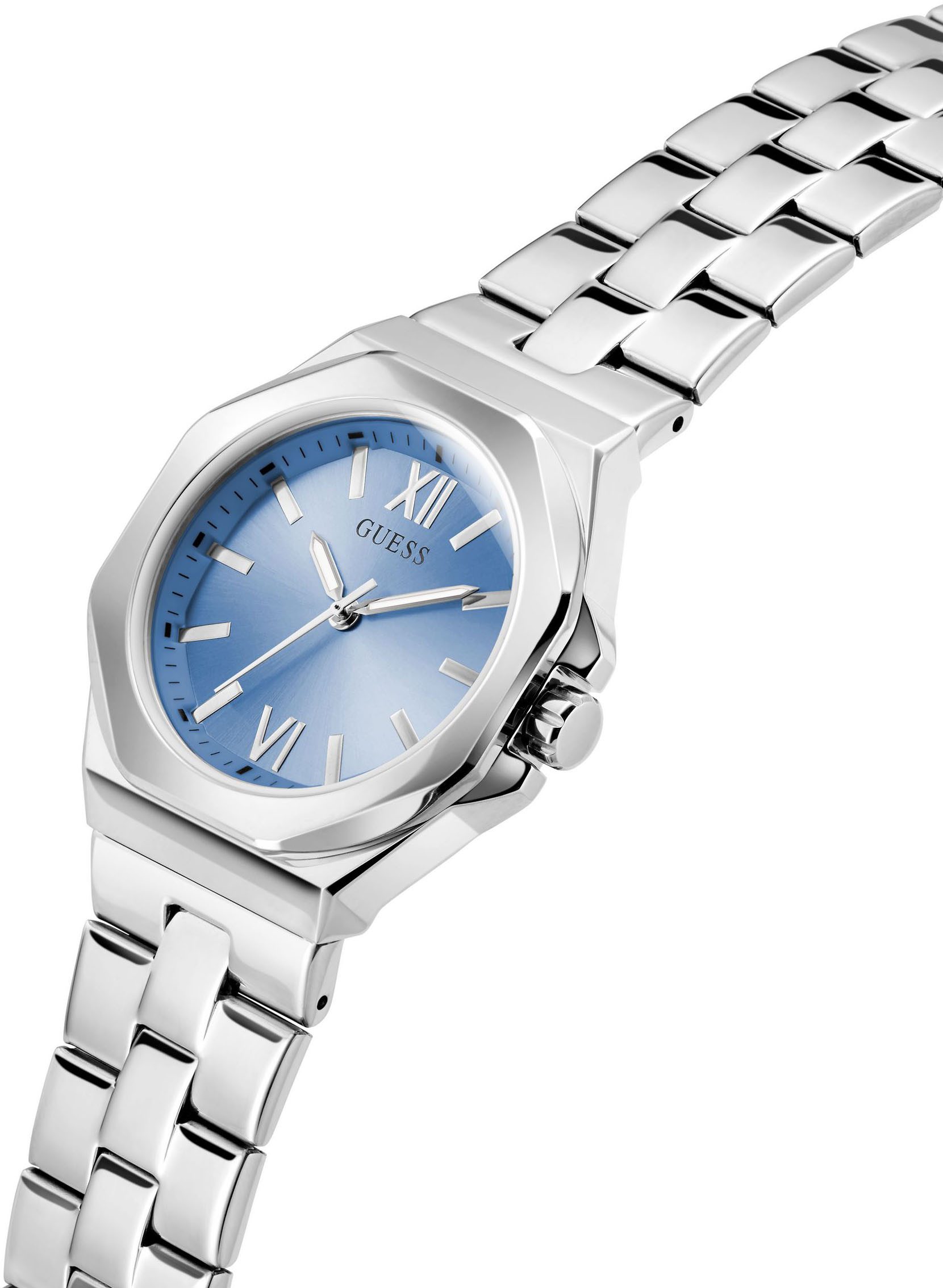Guess Kwartshorloge Empress Horloge, dameshorloge, stalen armband