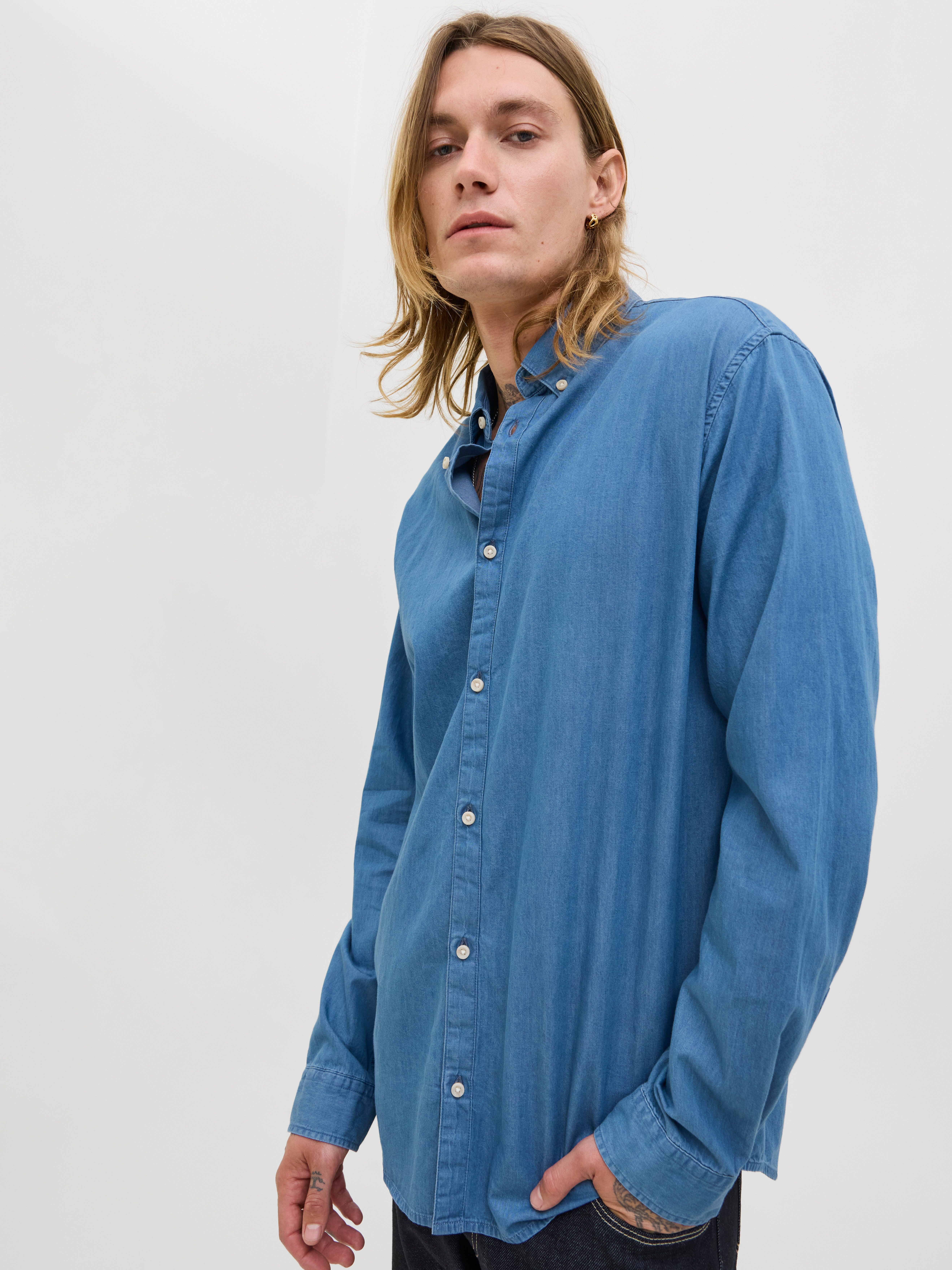 Jack & Jones Overhemd met lange mouwen JJEPERFECT DENIM SHIRT LS NOOS