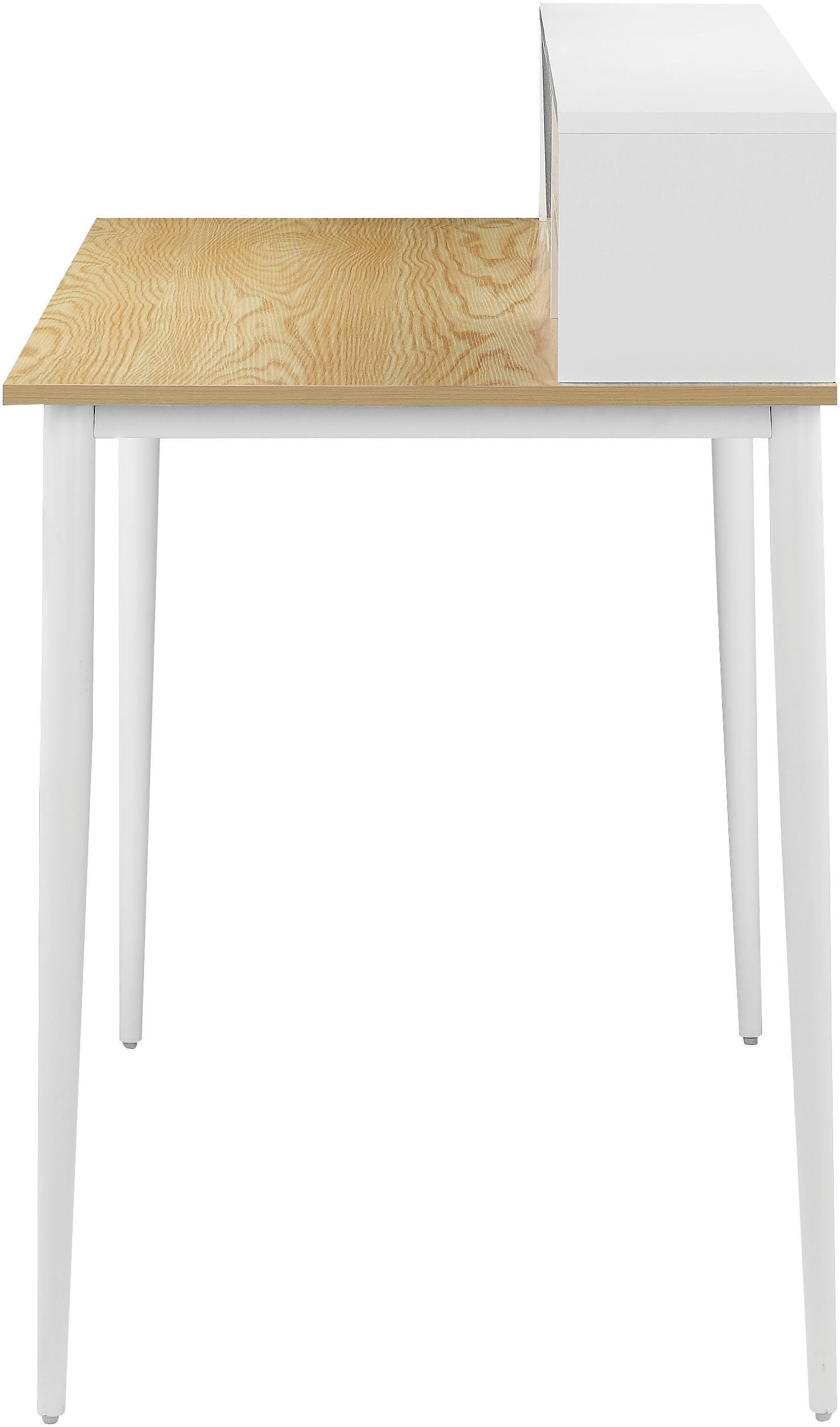 andas Bureau GRAVA Breedte 120 cm, bureau-opzetkast, kabeldoorvoer achter de klep