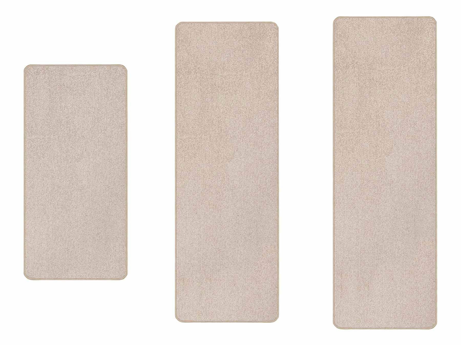Primaflor-Ideen in Textil Set slaapkamerkleedjes Manilla Slaapkamerkleed, korte pool, unikleurig, loper-set voor de slaapkamer bedvloerkleden maat 1