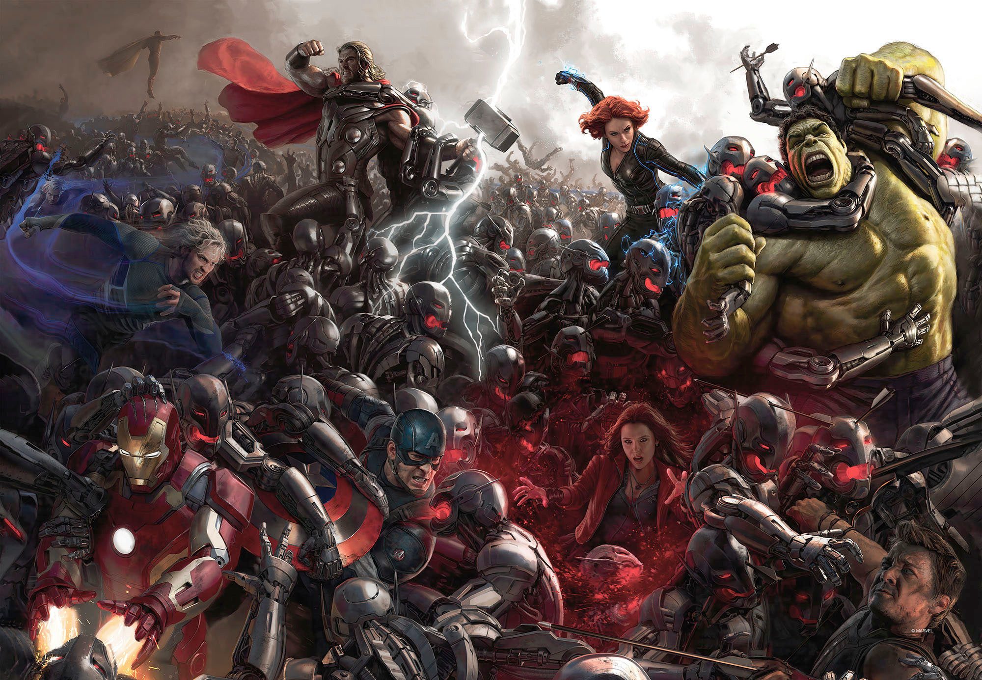 Komar Artprint op linnen Avengers Oorlog - Afmeting 60 x 40 cm Canvasdoek met echt houten frame, kinderkamer (1 stuk)
