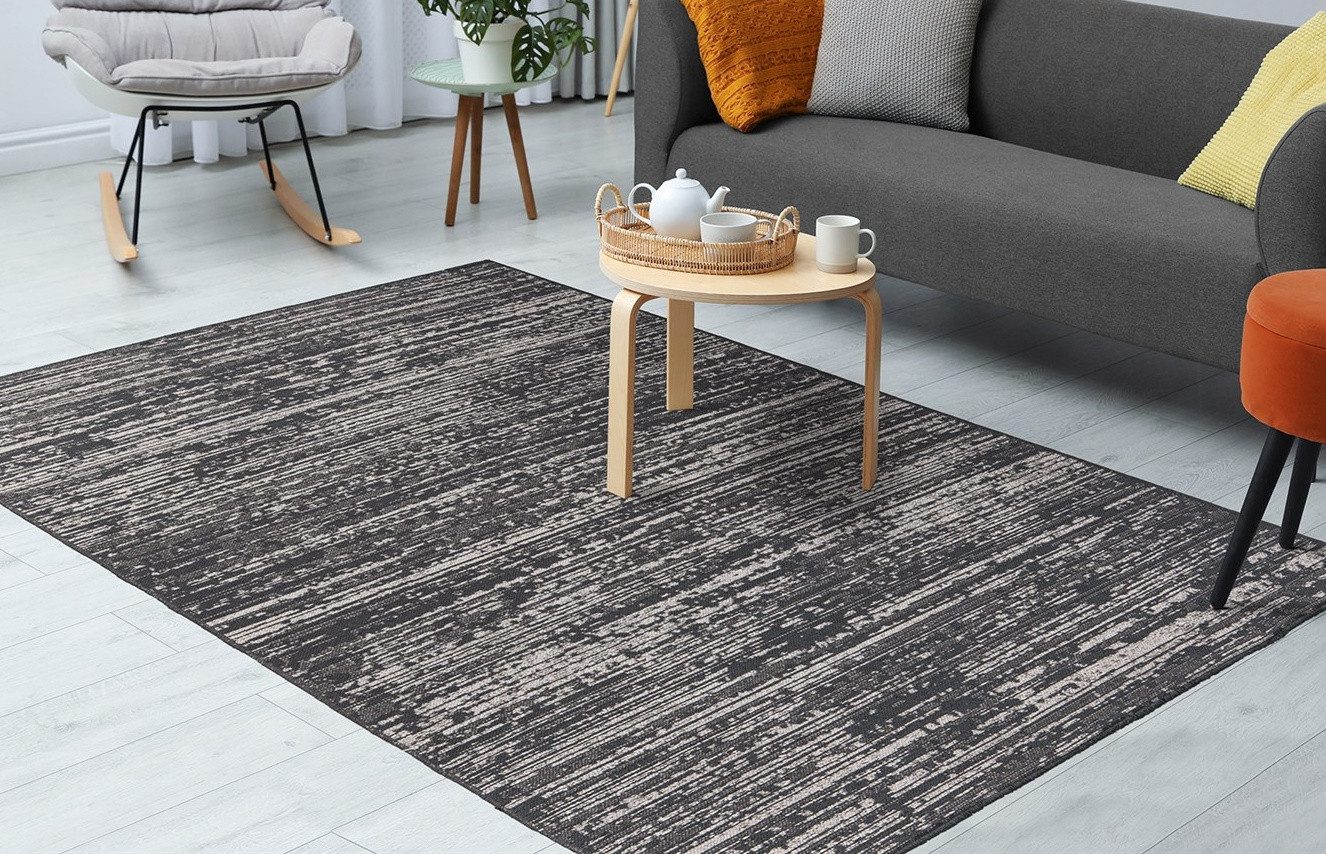 Kayoom Vloerkleed Kalevi 100 Platweefsel moderne vloerkleden grijs