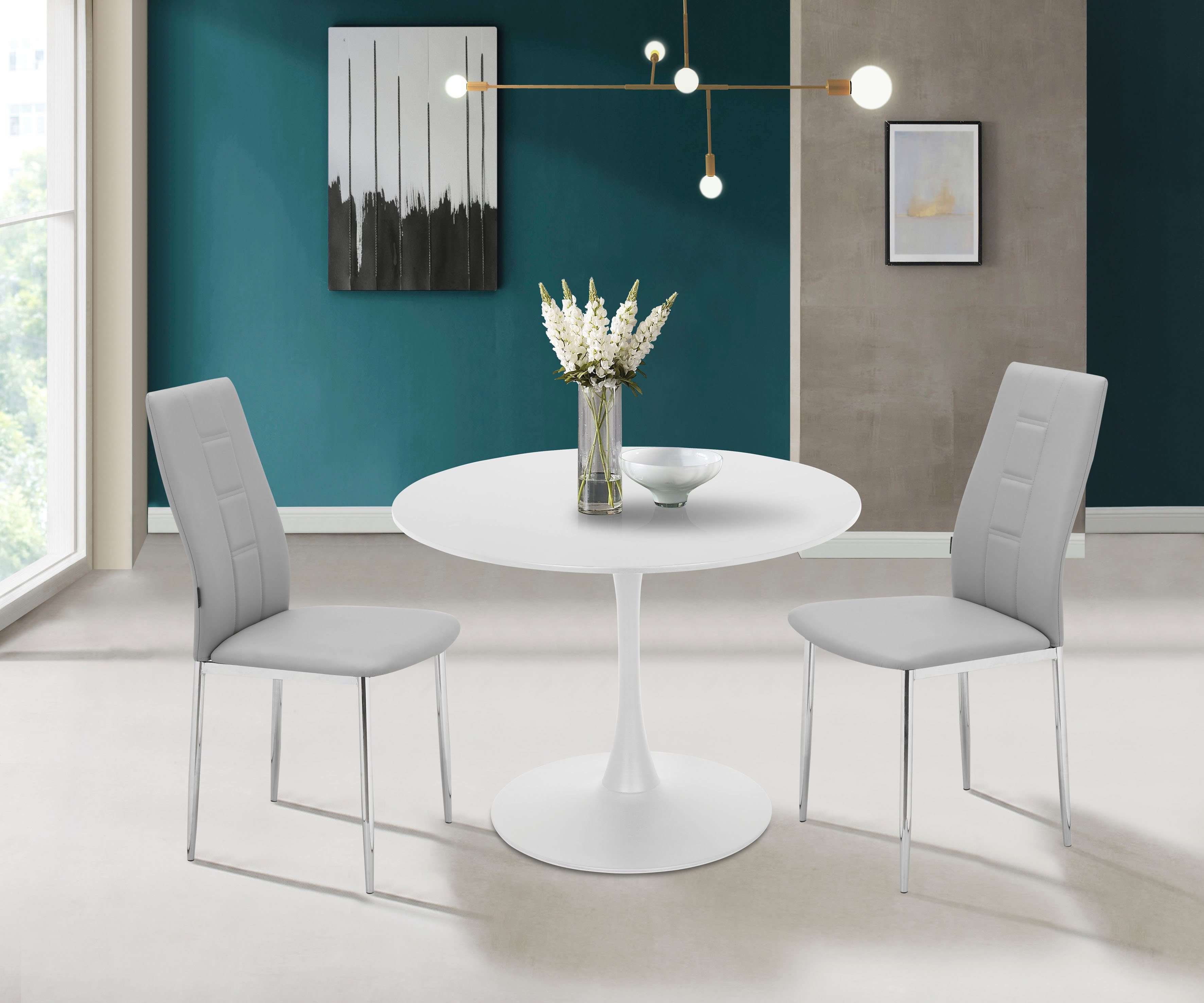 INOSIGN Eettafel Jahwe, TOPSELLER! met frame van metaal, keukentafel, tafel (1 stuk) eettafels wit