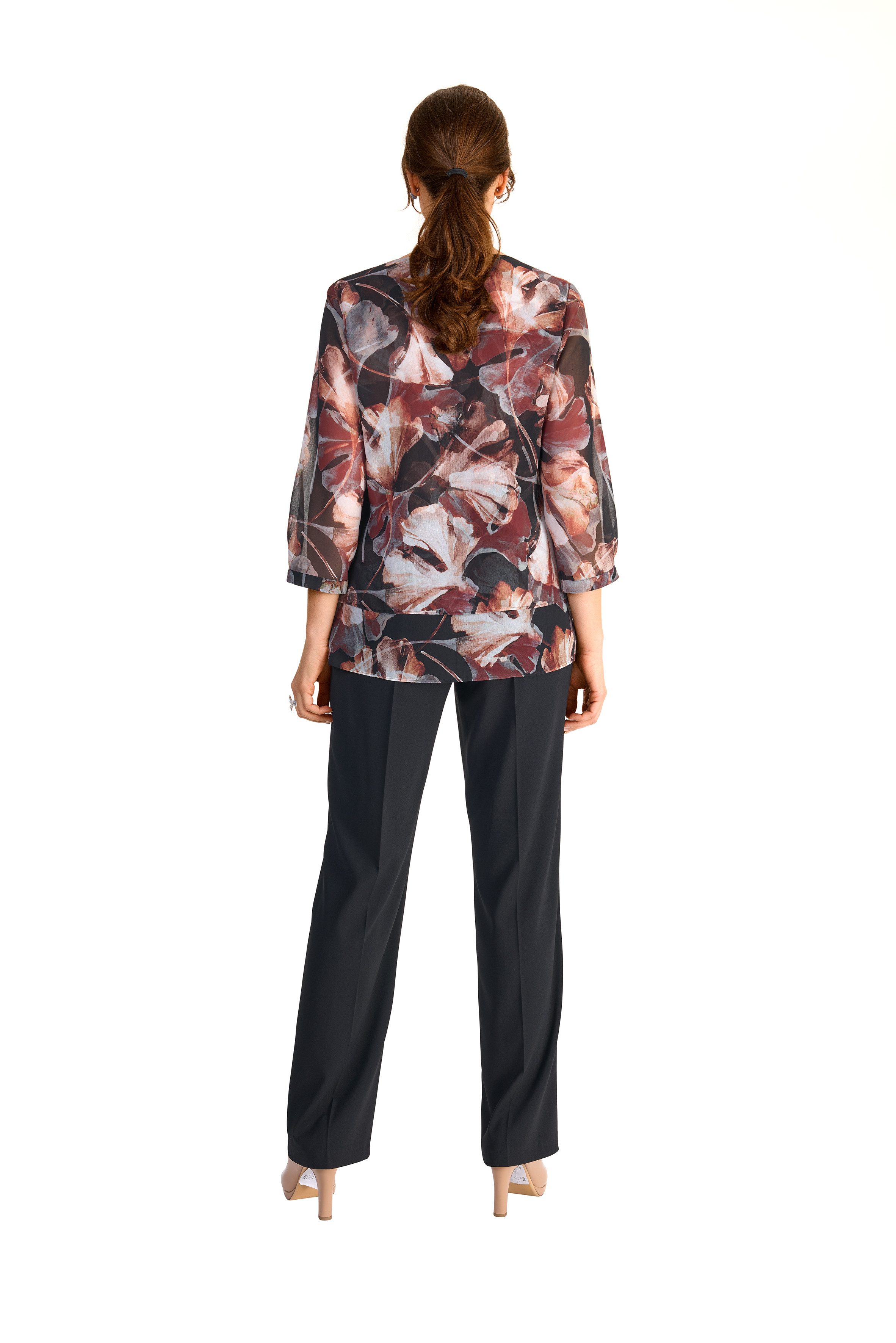 HERMANN LANGE Collection Gedessineerde blouse in lagenlook en met bloemenpatroon
